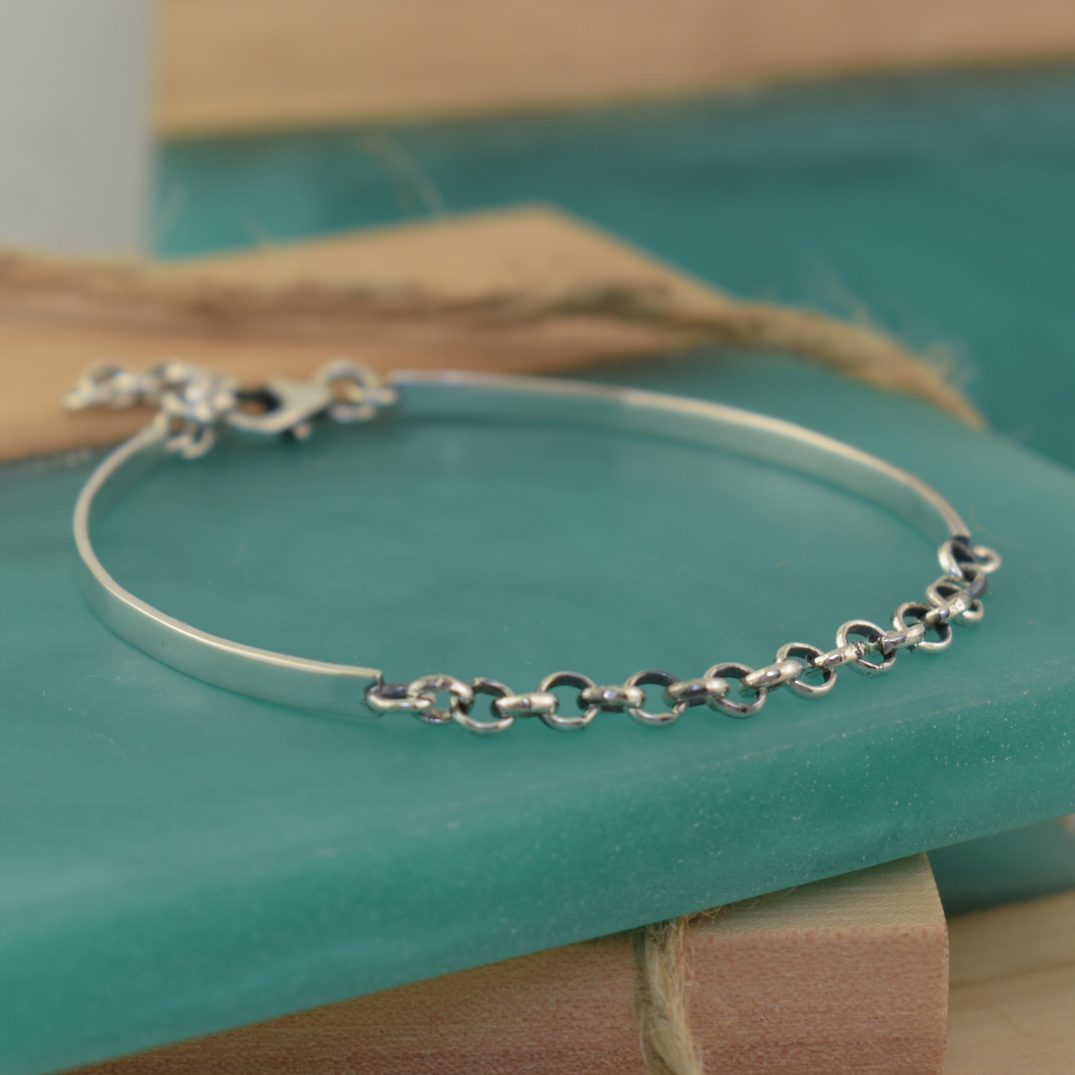 sterling silver bar bracelet
