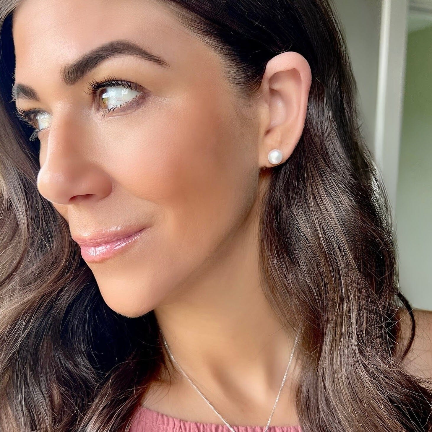 Push back post pearl earrings Bay Shore