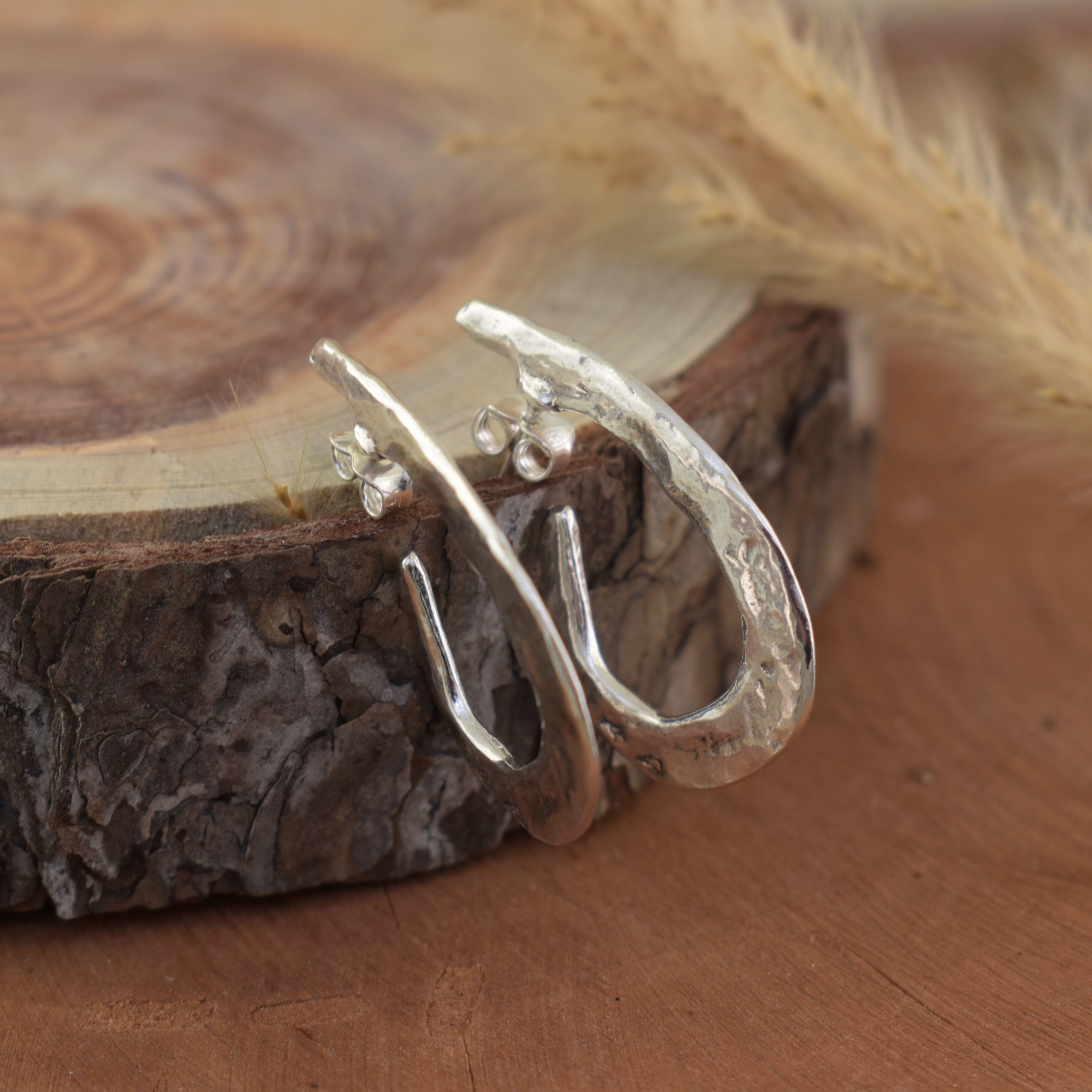 Curve appeal earrings hand crafted sterling silver