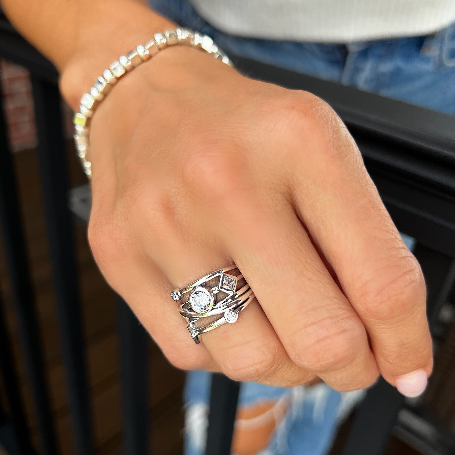 handcrafted silver high polished wide band ring