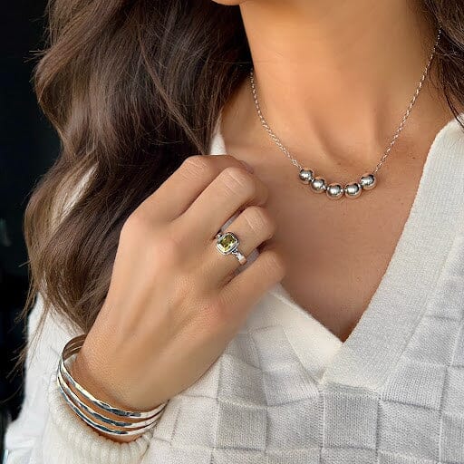 Kiwi Keen Ring paired with Miss Priss Necklace and Off the Cuff Bracelet