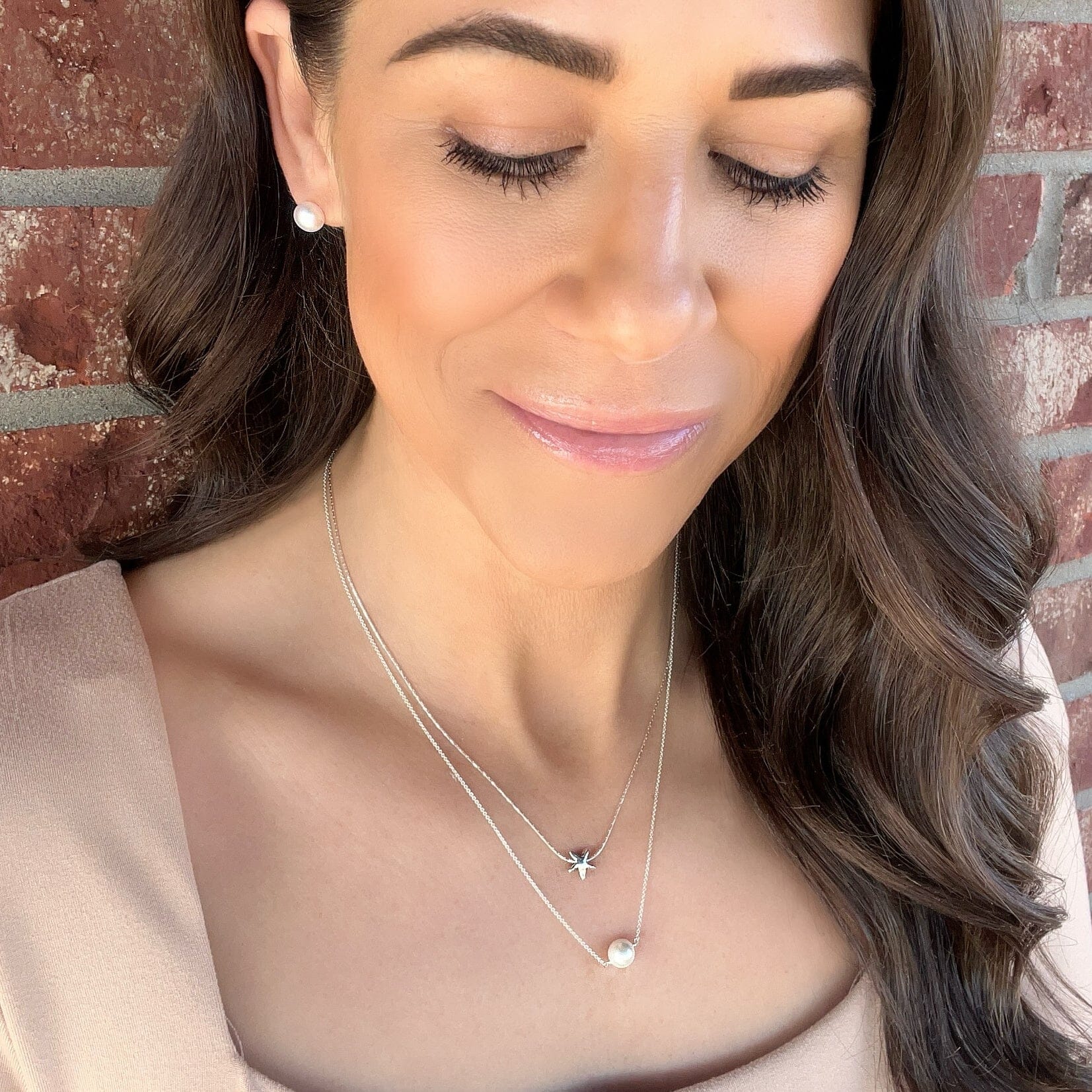 My Wish Necklace layered shorter with Everyday Grace Necklace