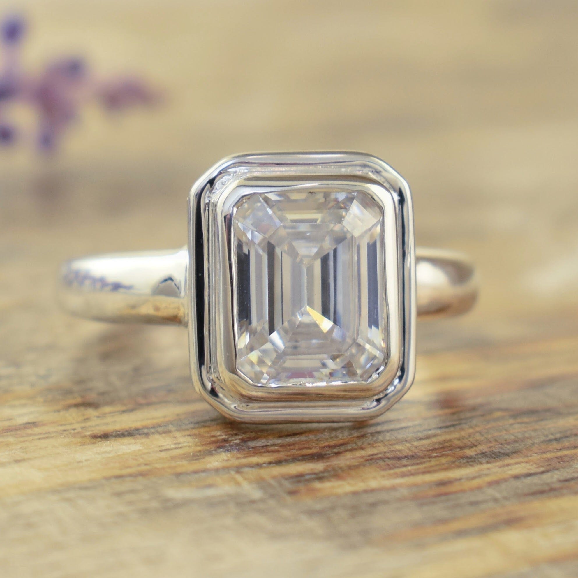 Emerald cut cz ring Tiffany