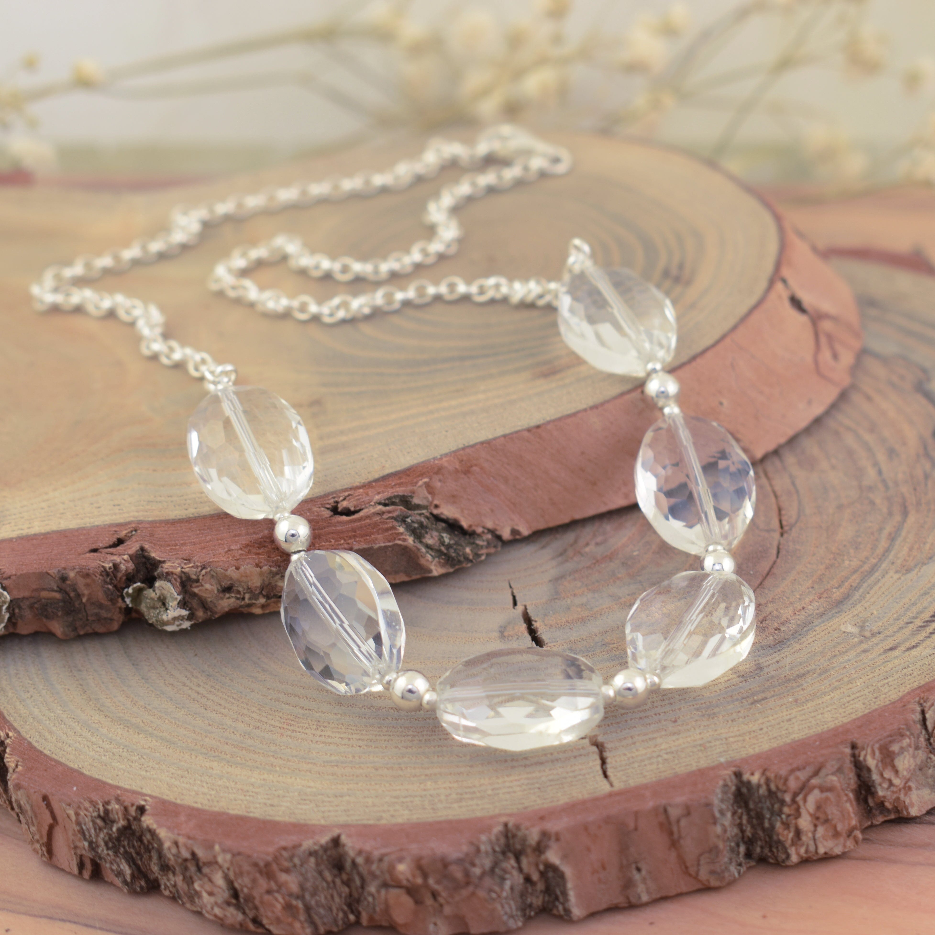 .925 sterling silver and clear crystal necklace