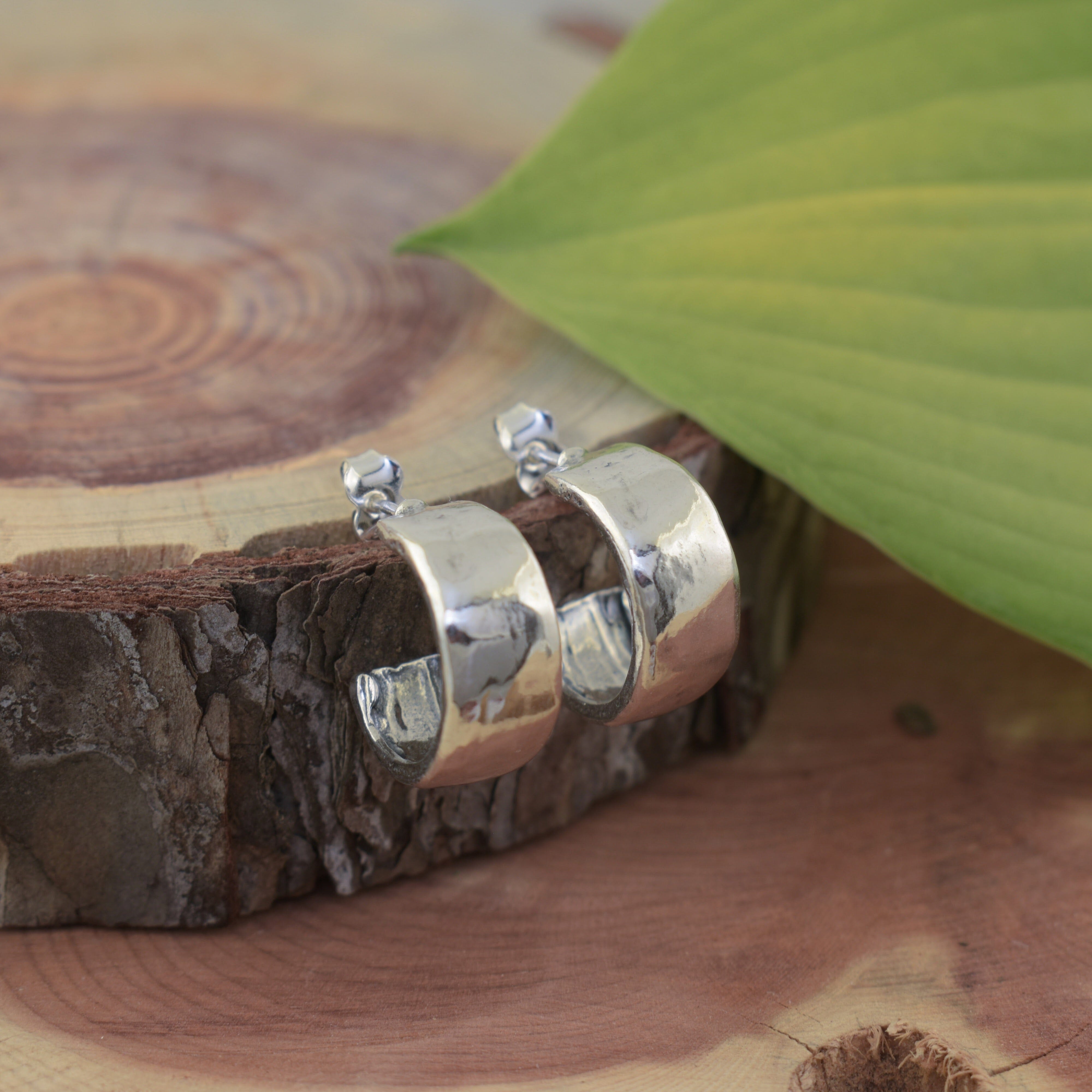 chunky wide band earrings
