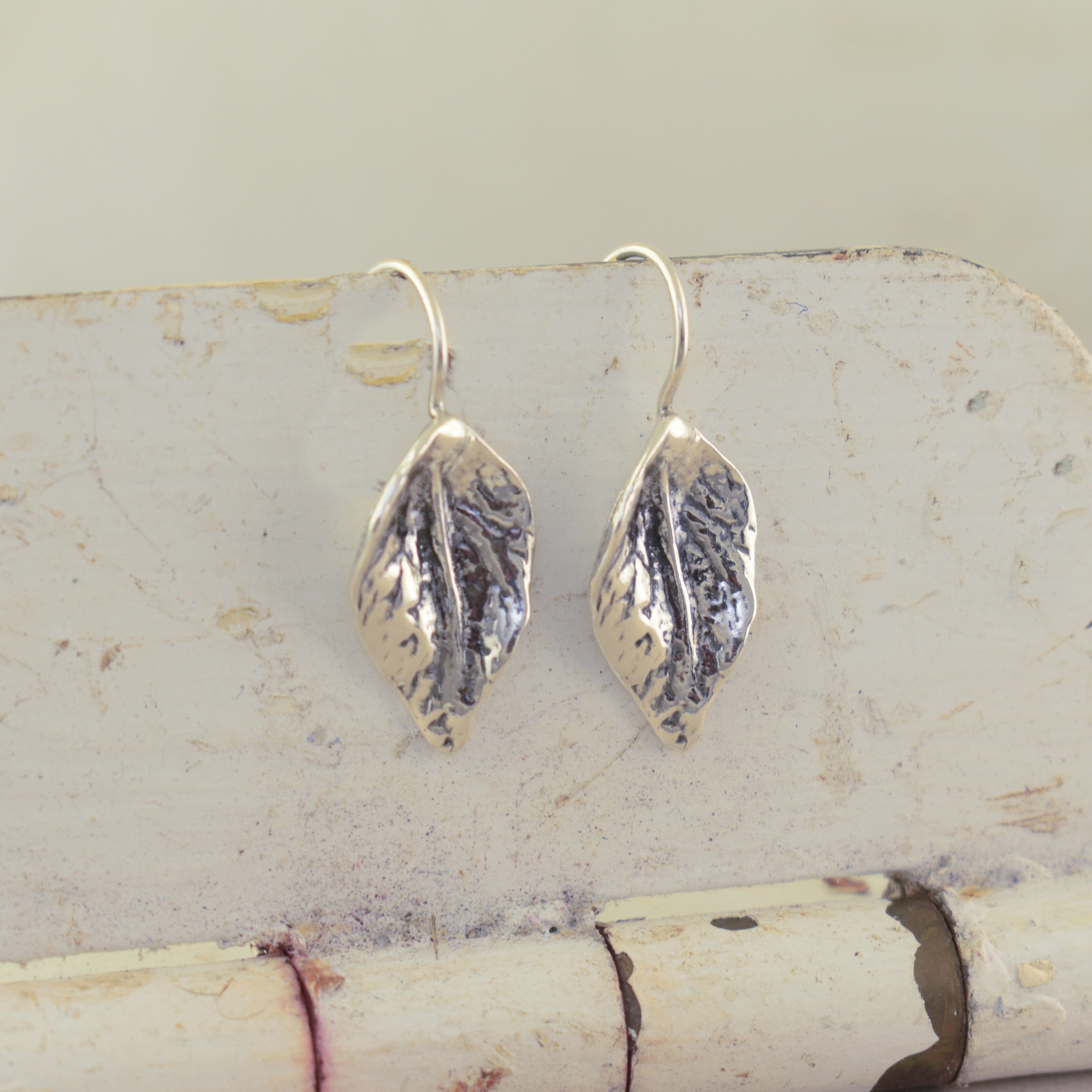 .925 sterling silver earrings Leaf and legend earrings