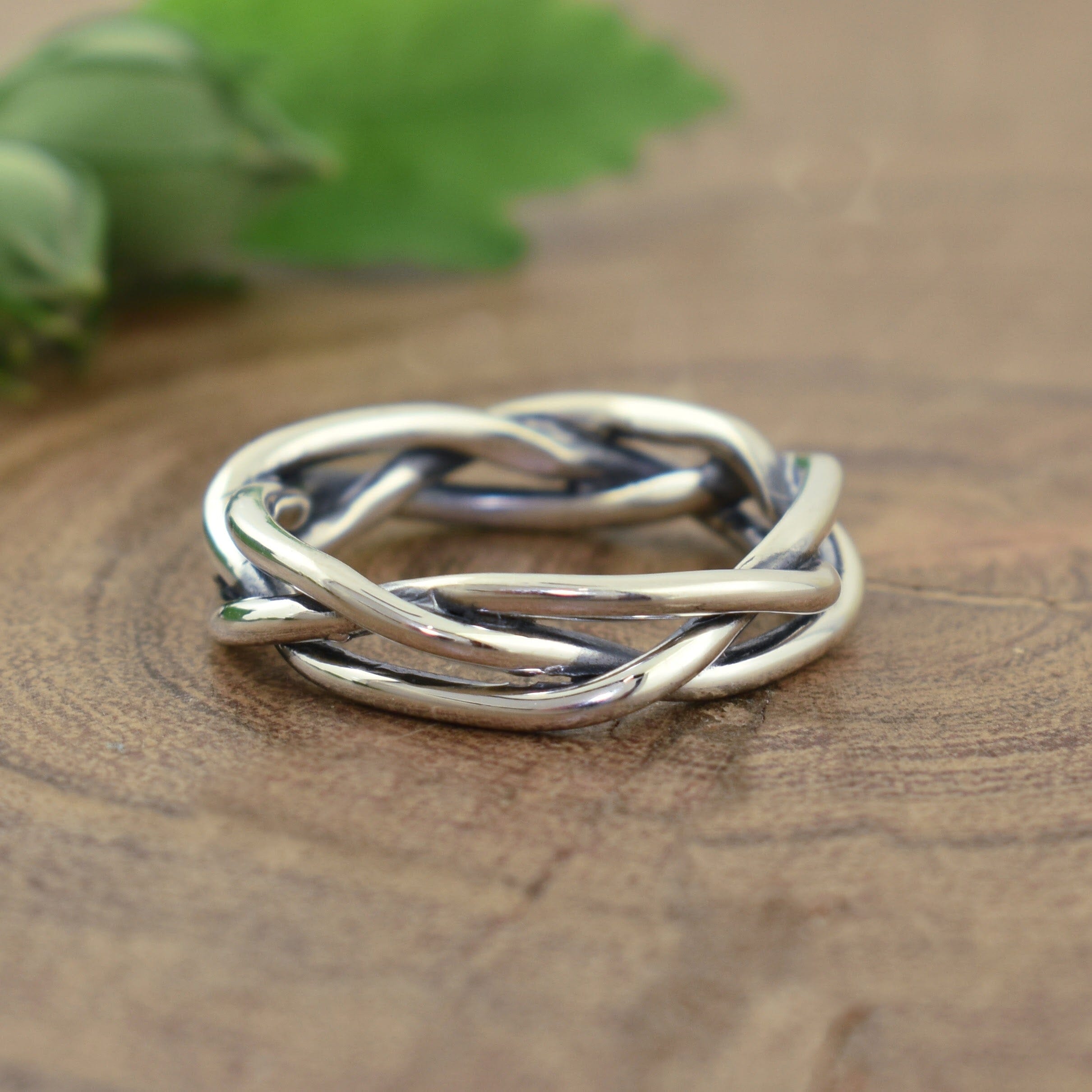 Twisted sterling silver stack ring