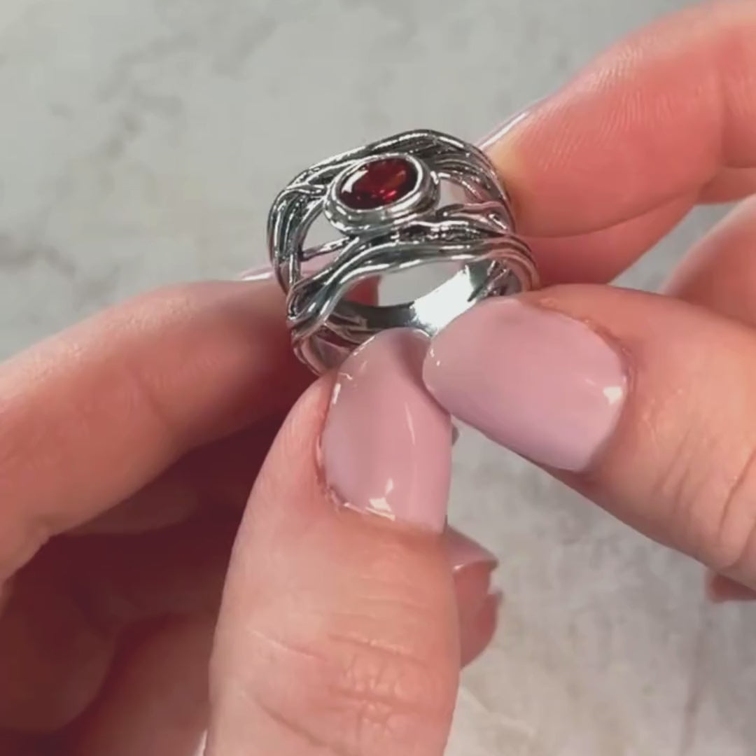 Garnet Streams Ring - Size 5