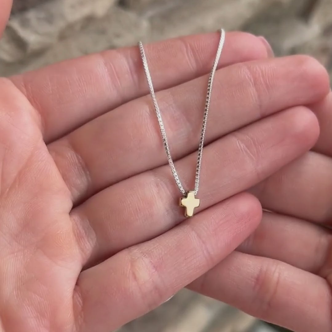Itty Bitty Cross Necklace - Gold