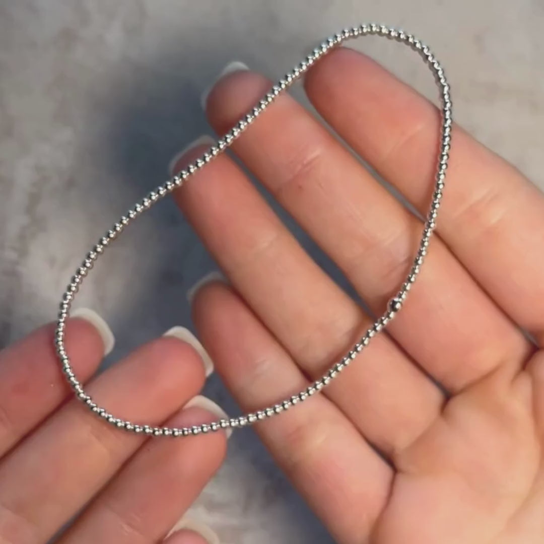 Beaded Stretch Anklet - 2mm