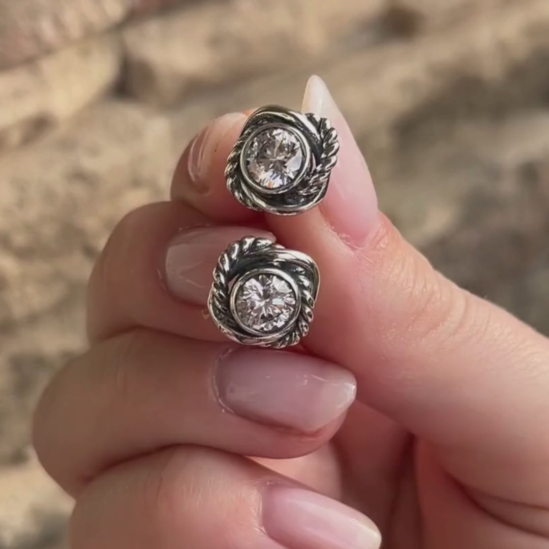 Round the Square Earrings