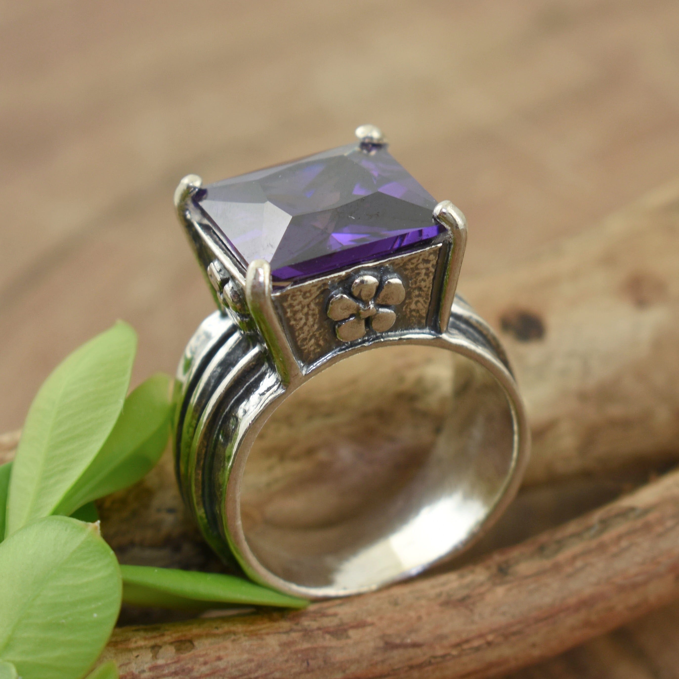 Sterling silver and purple amethyst cz ring That's My Jam