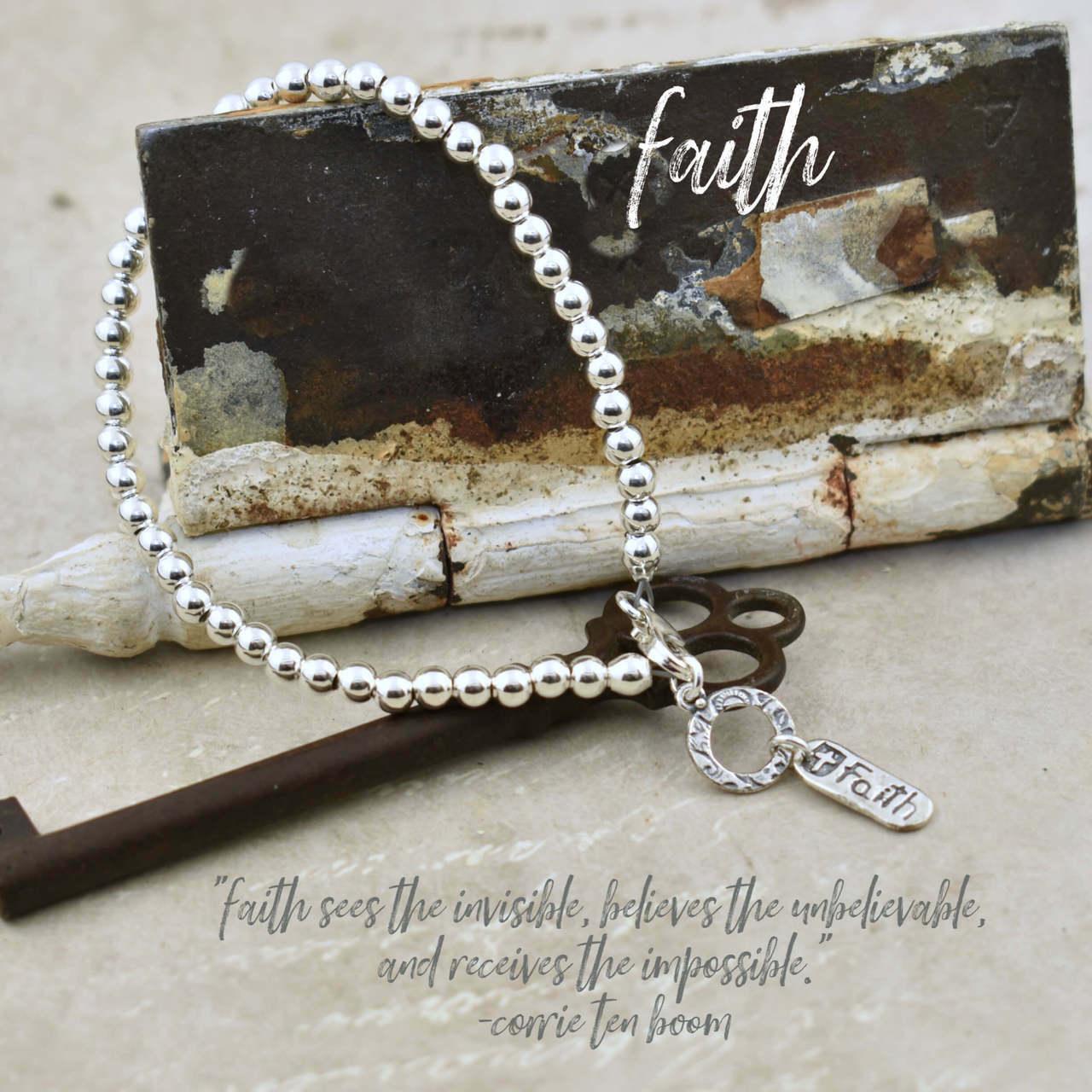 Sterling Silver Faith Bracelet