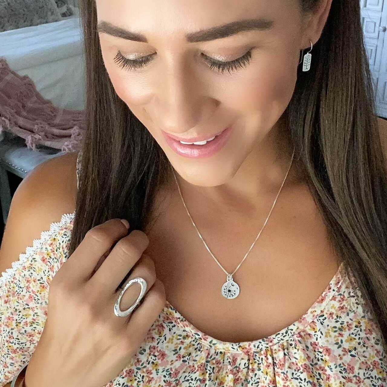 Letting Go Necklace in sterling silver and stamped dandelion
