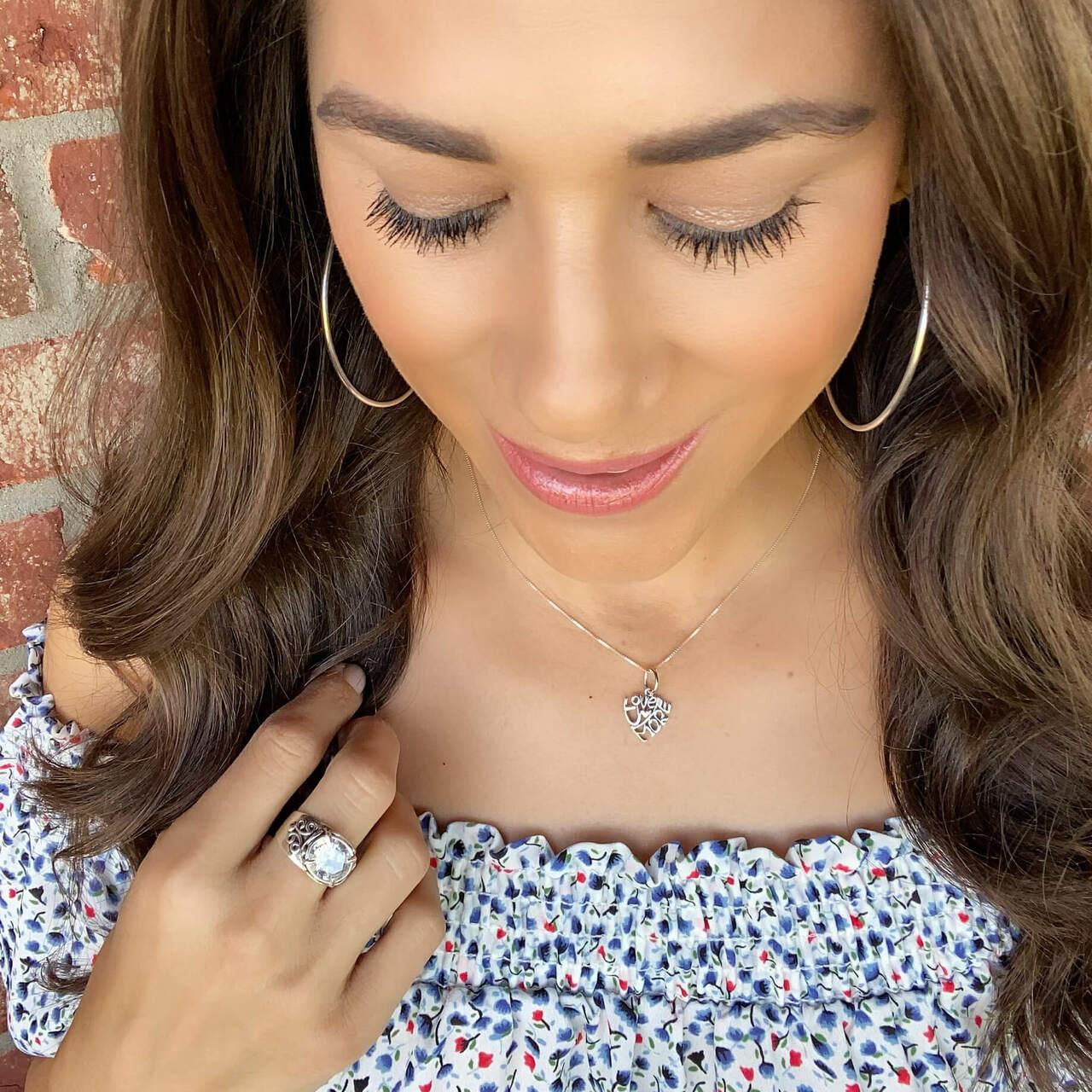 Sterling Silver Love U More Necklace