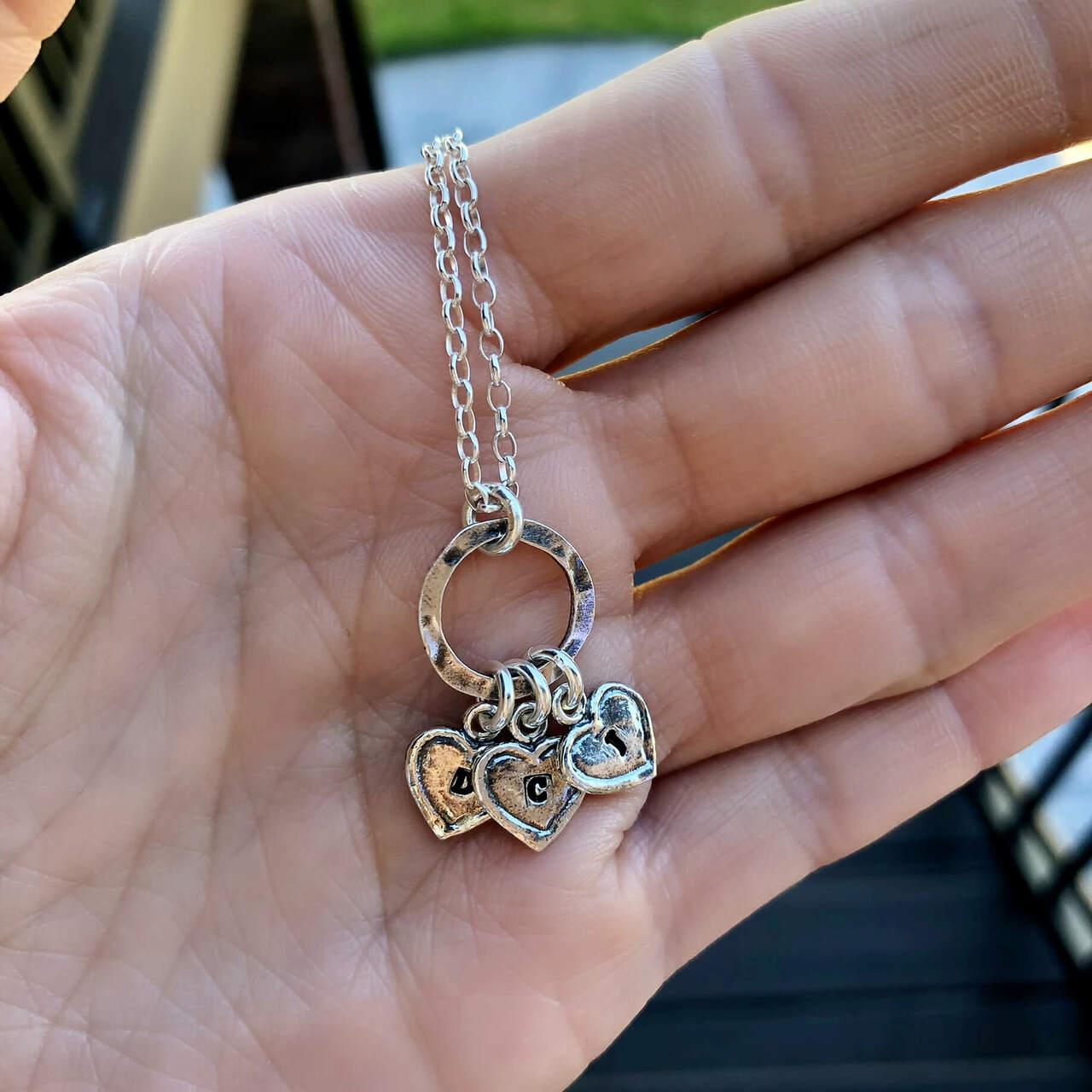 Initial Heart necklace Near and Dear