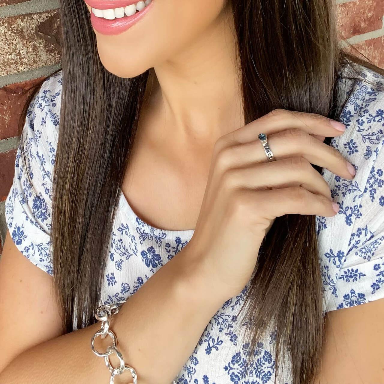 Personalized Oval Birthstone Ring and Today's Girl Bracelet