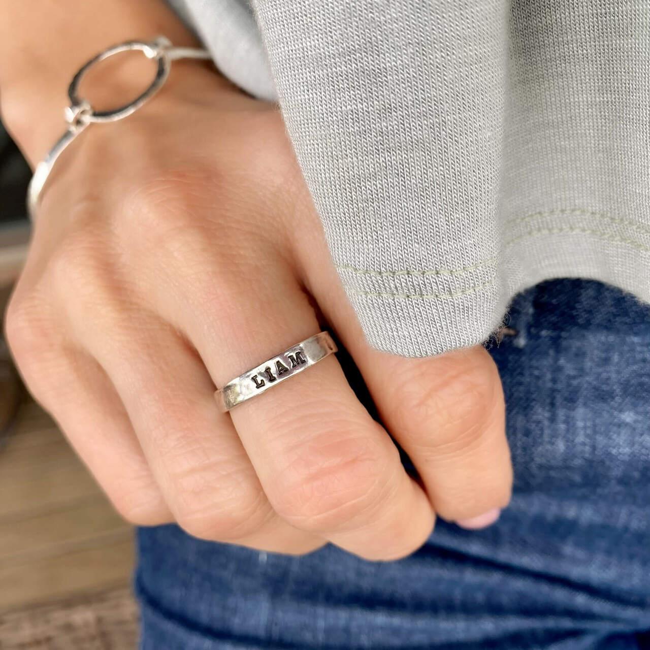 .925 sterling silver Personalized Stack Ring
