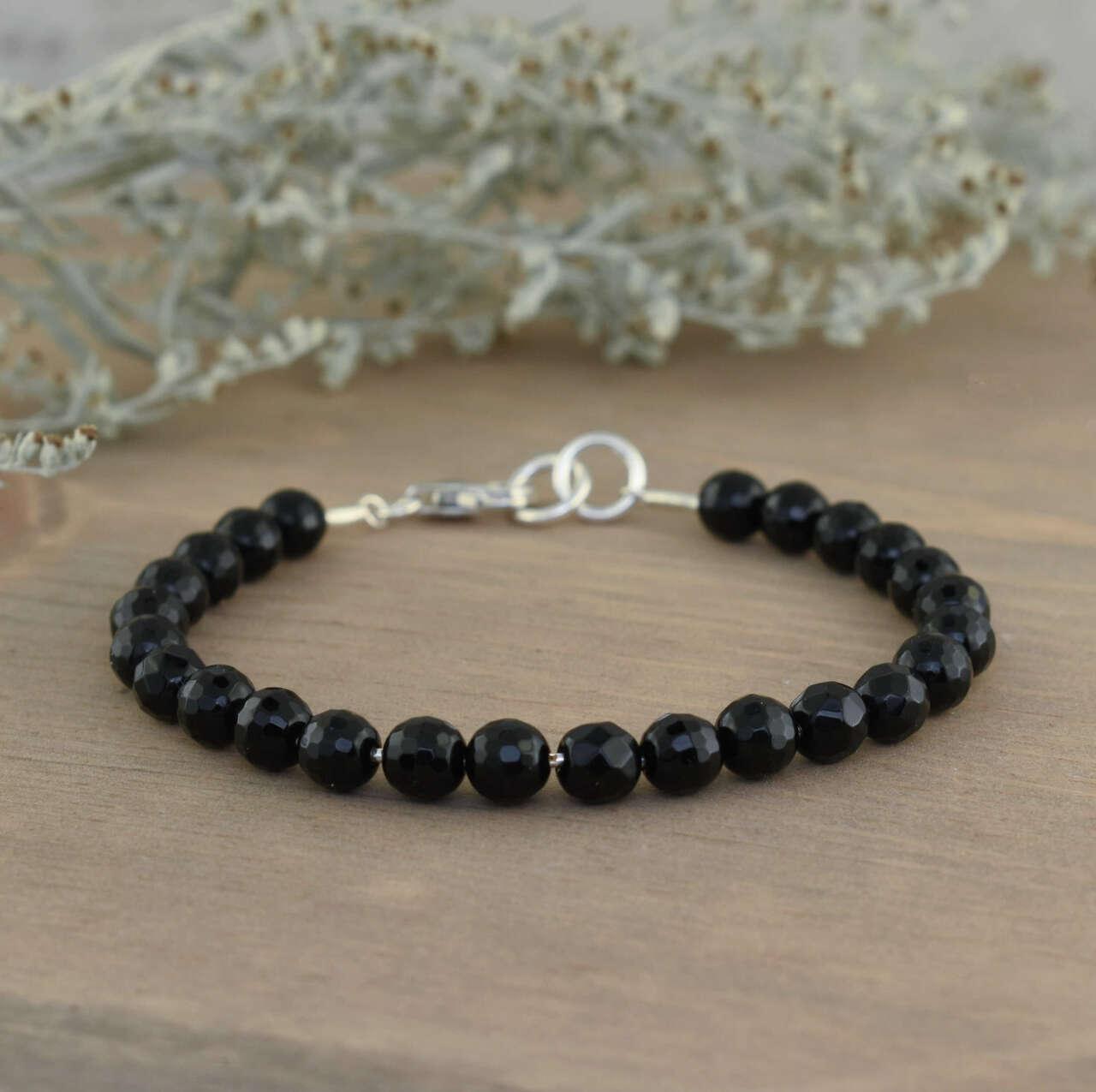 Put'n on the Glitz Bracelet in sterling silver and genuine onyx stones