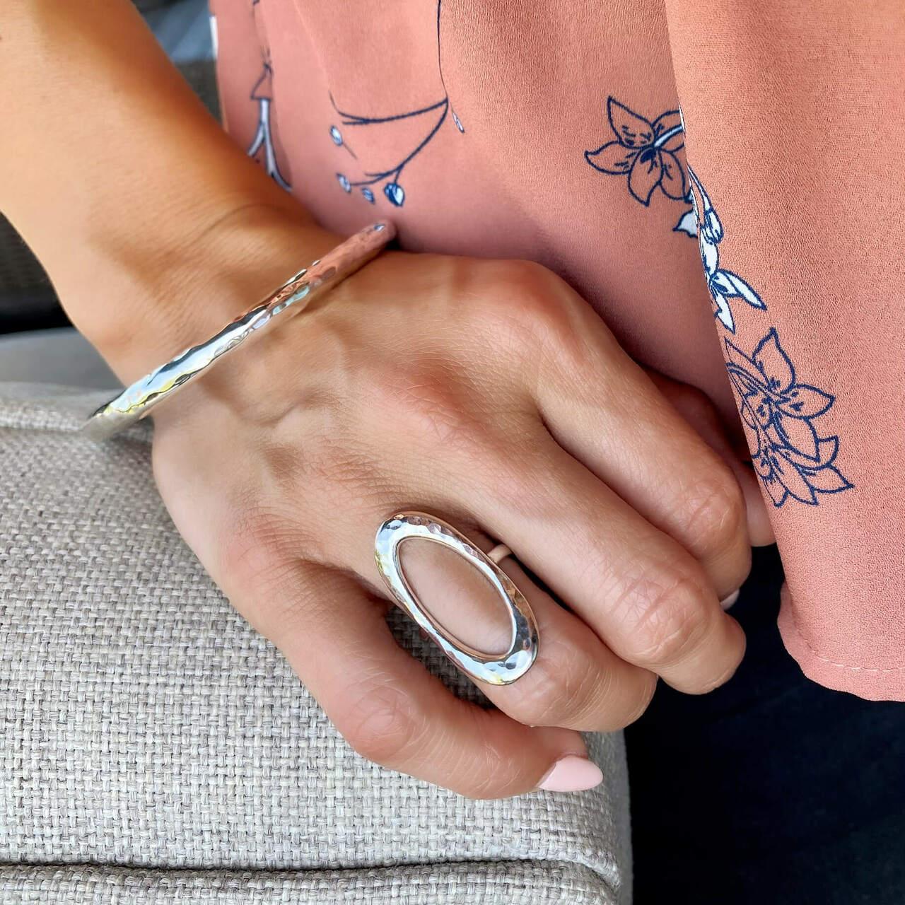 Handcrafted sterling silver Essentials Bangle