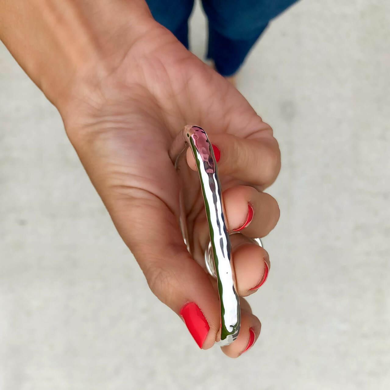 Hammered sterling silver bangle