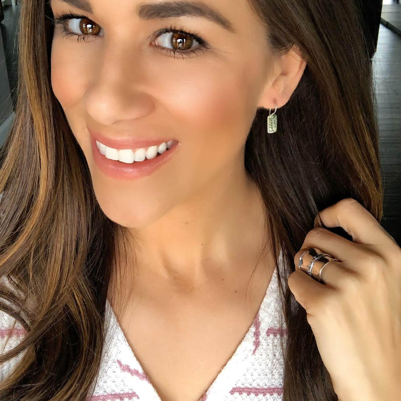 Tree of Life earrings in sterling silver featured with Saddle Up Ring