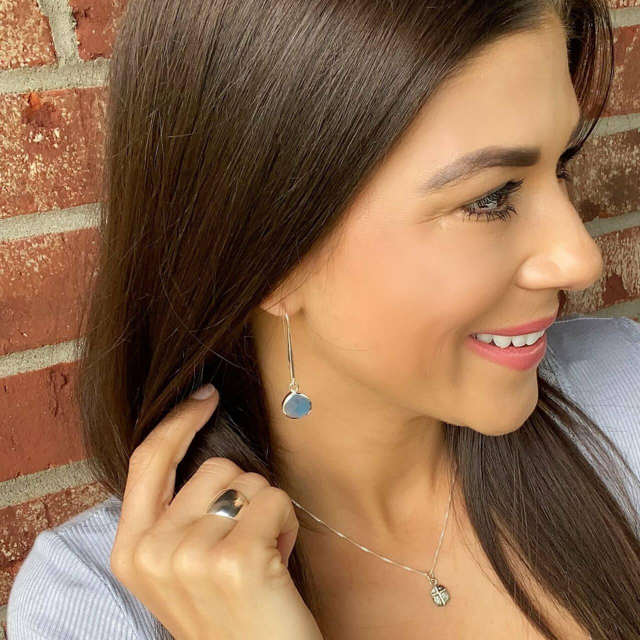 Seabrook Earrings paired with Warrior Necklace and Classic Dome Ring