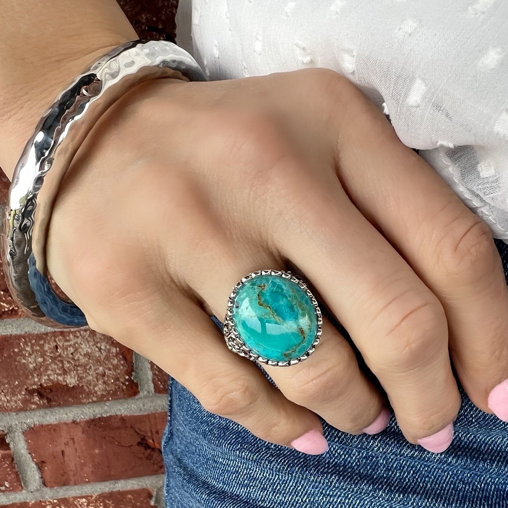 Arizona Sky featured with chunky Hammered bliss Bangle