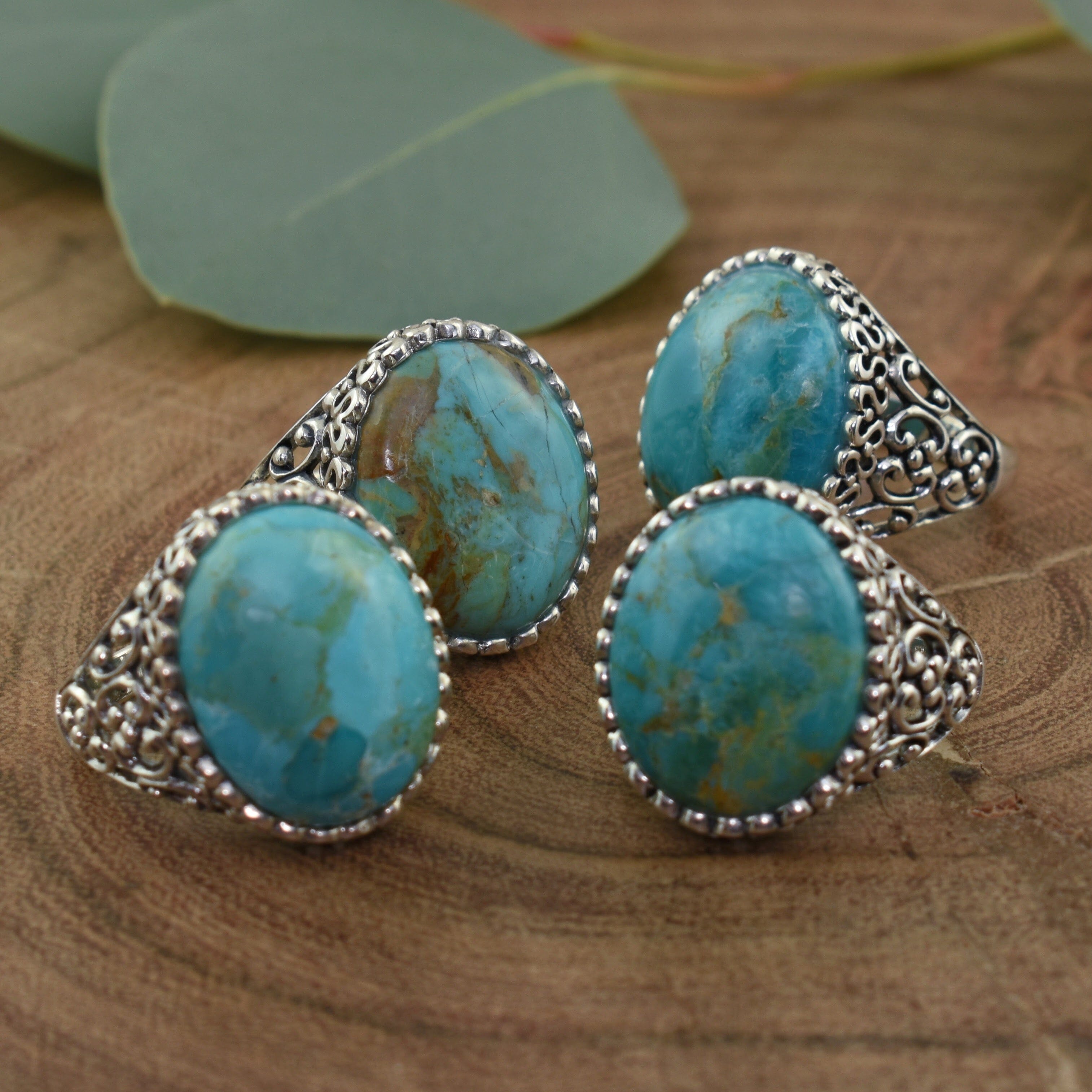 reconstructed turquoise ring - Arizona Sky