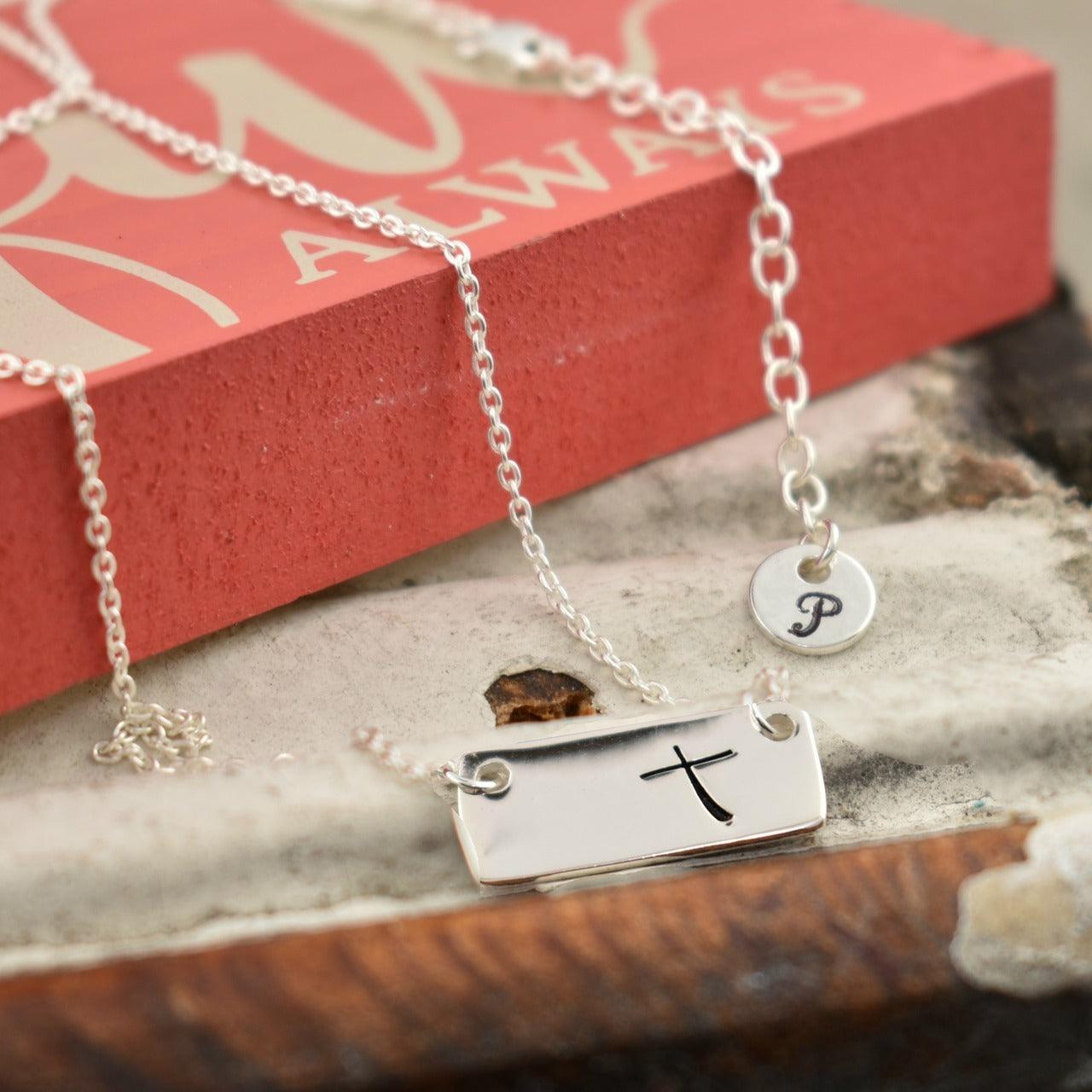 Add a hand-stamped disk to your necklace for just $6.00 to personalize.
