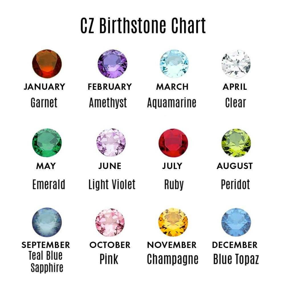 CZ birthstone colors for sterling silver She Shines ring