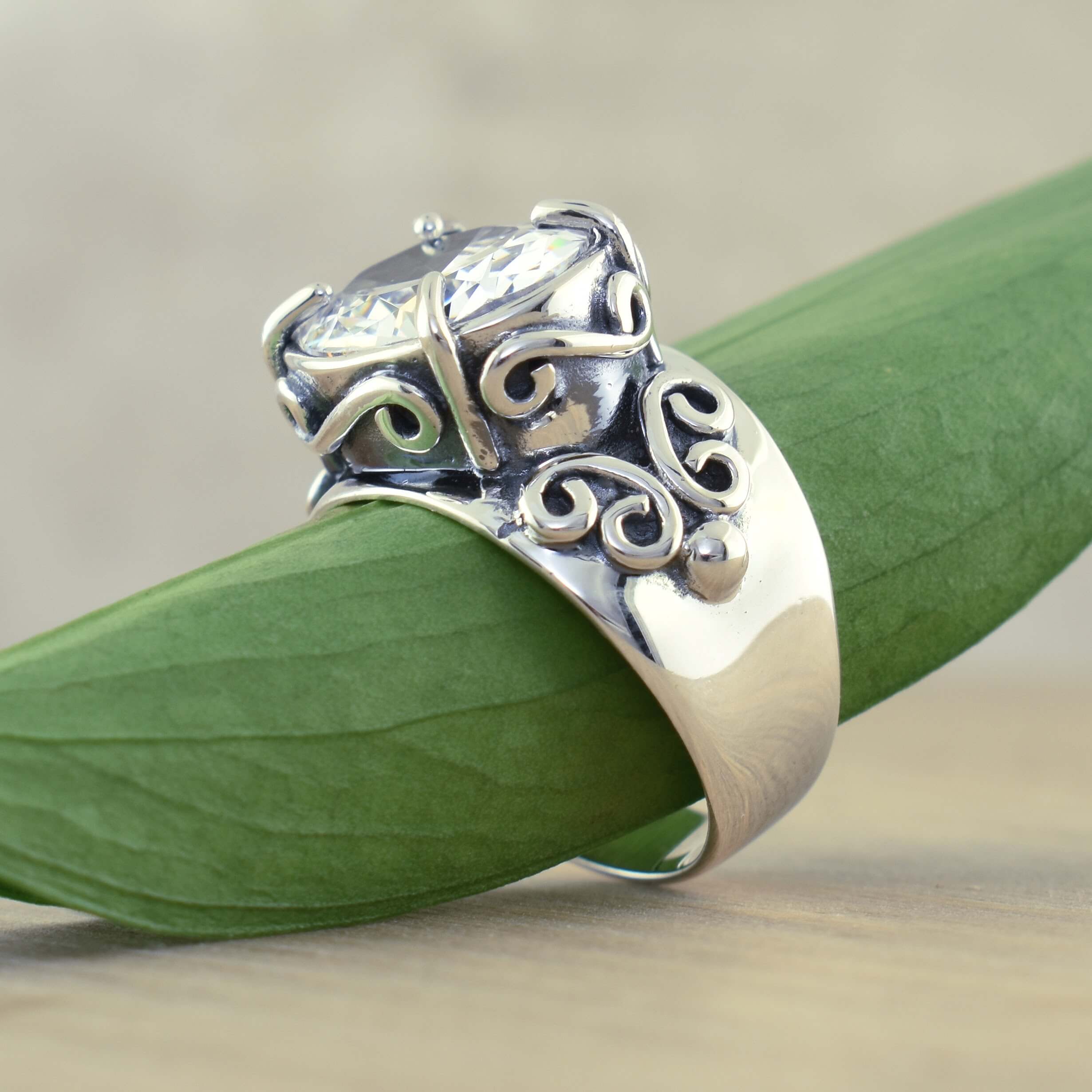 Detailed scrollwork on Eye Candy Ring