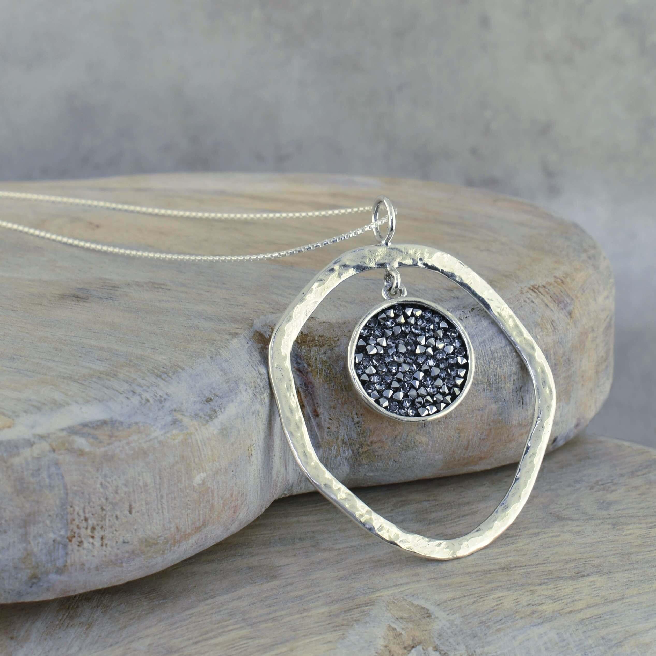 Sterling silver necklace with Swarovski crystals
