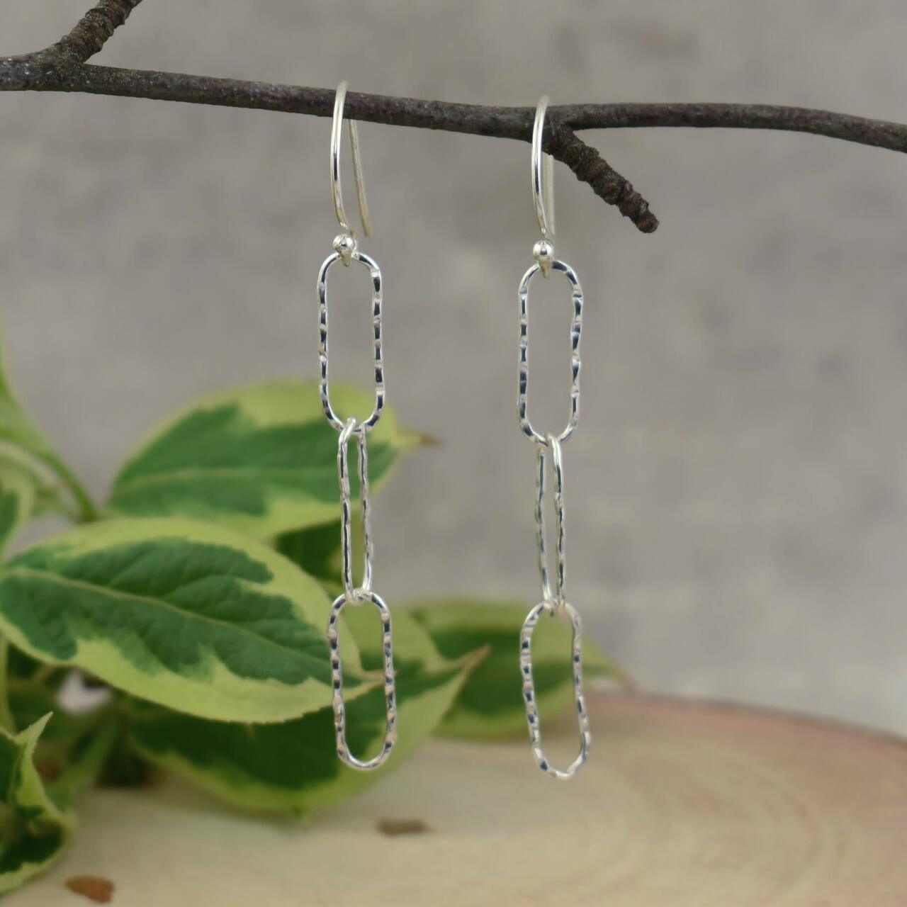 .925 sterling silver paperclip earrings