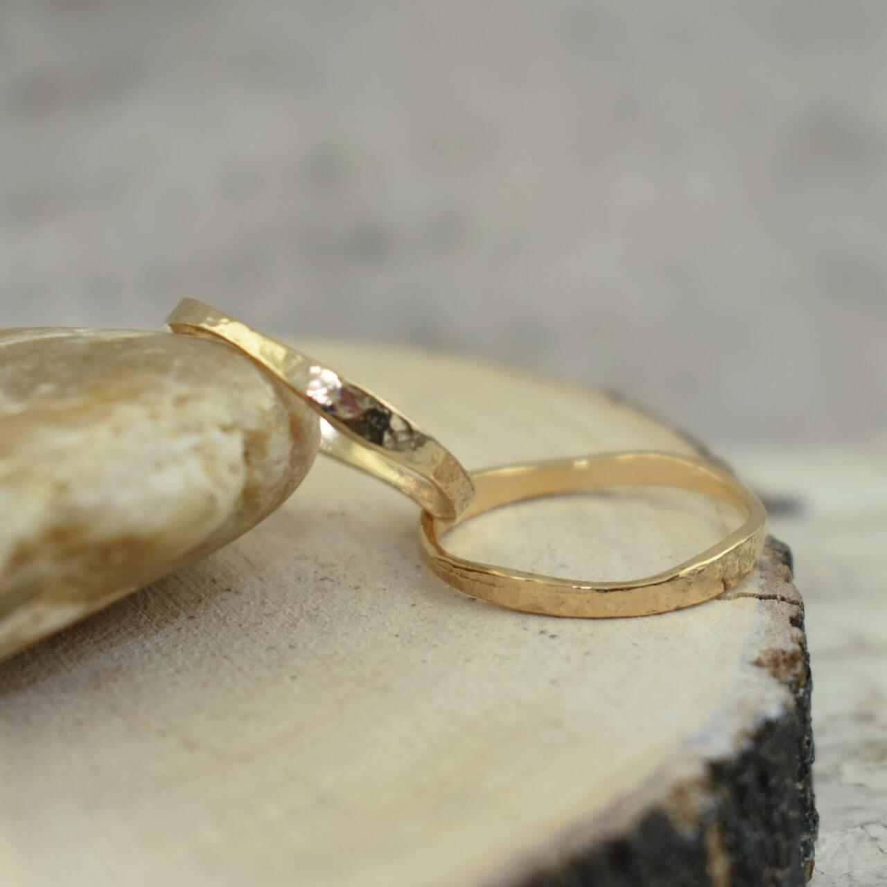 Organic Gold Stack Ring - Inspiranza Designs