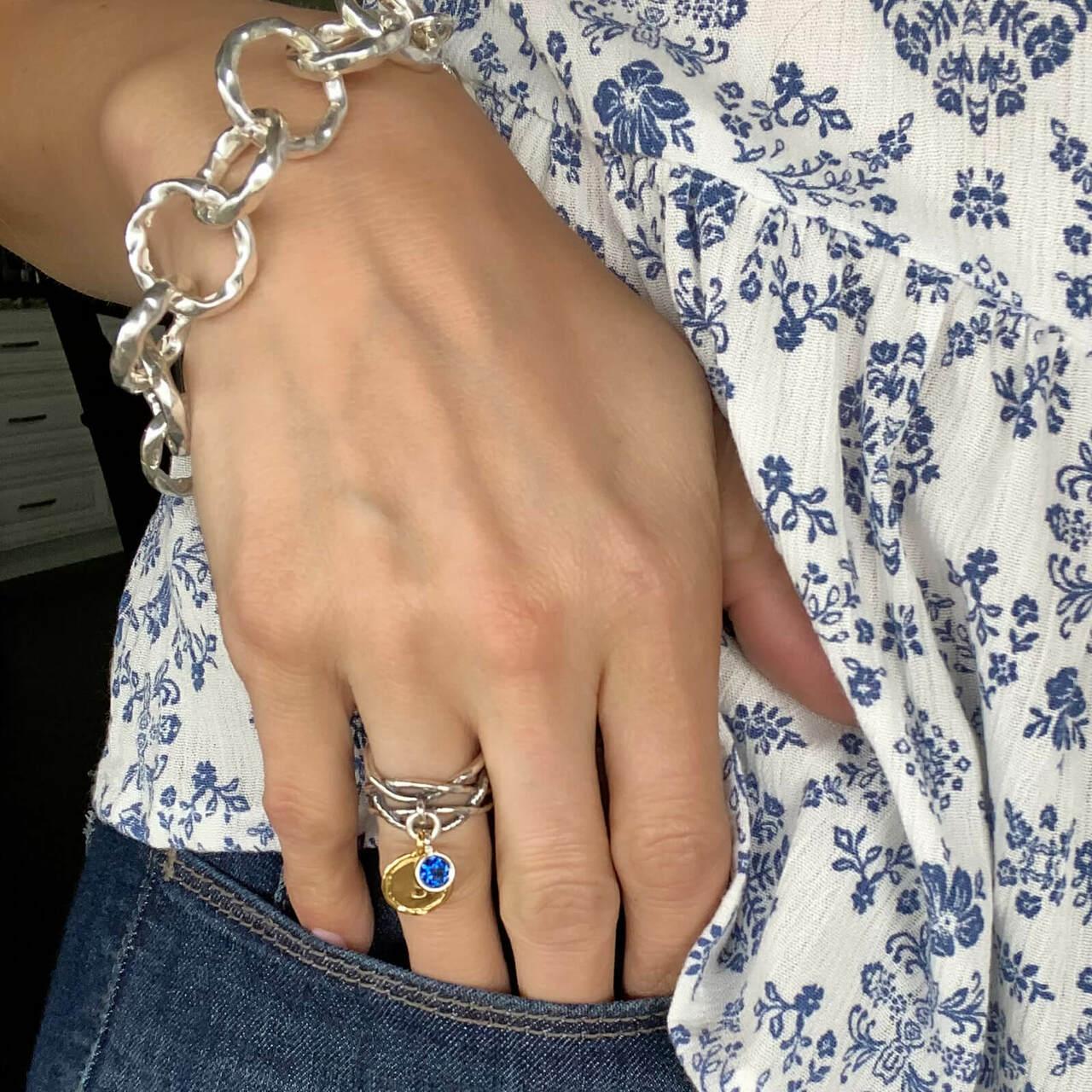 She Shines Ring with Gold Initial and Today's Girl Bracelet