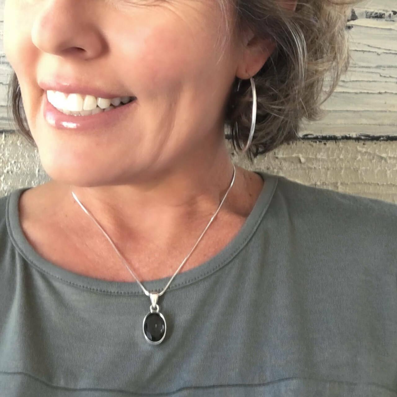 Large sterling silver hoop earrings