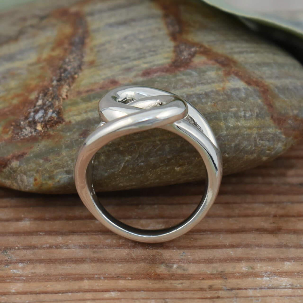 High polish .925 sterling silver sisters ring