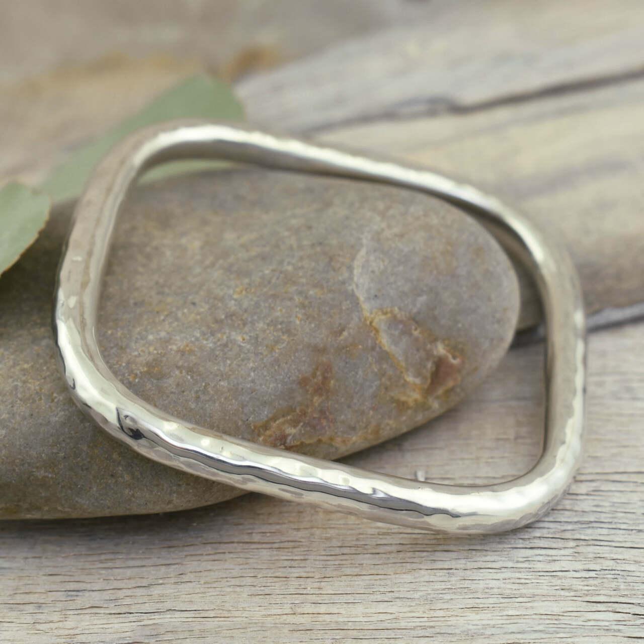 Squared Up Bangle in sterling silver