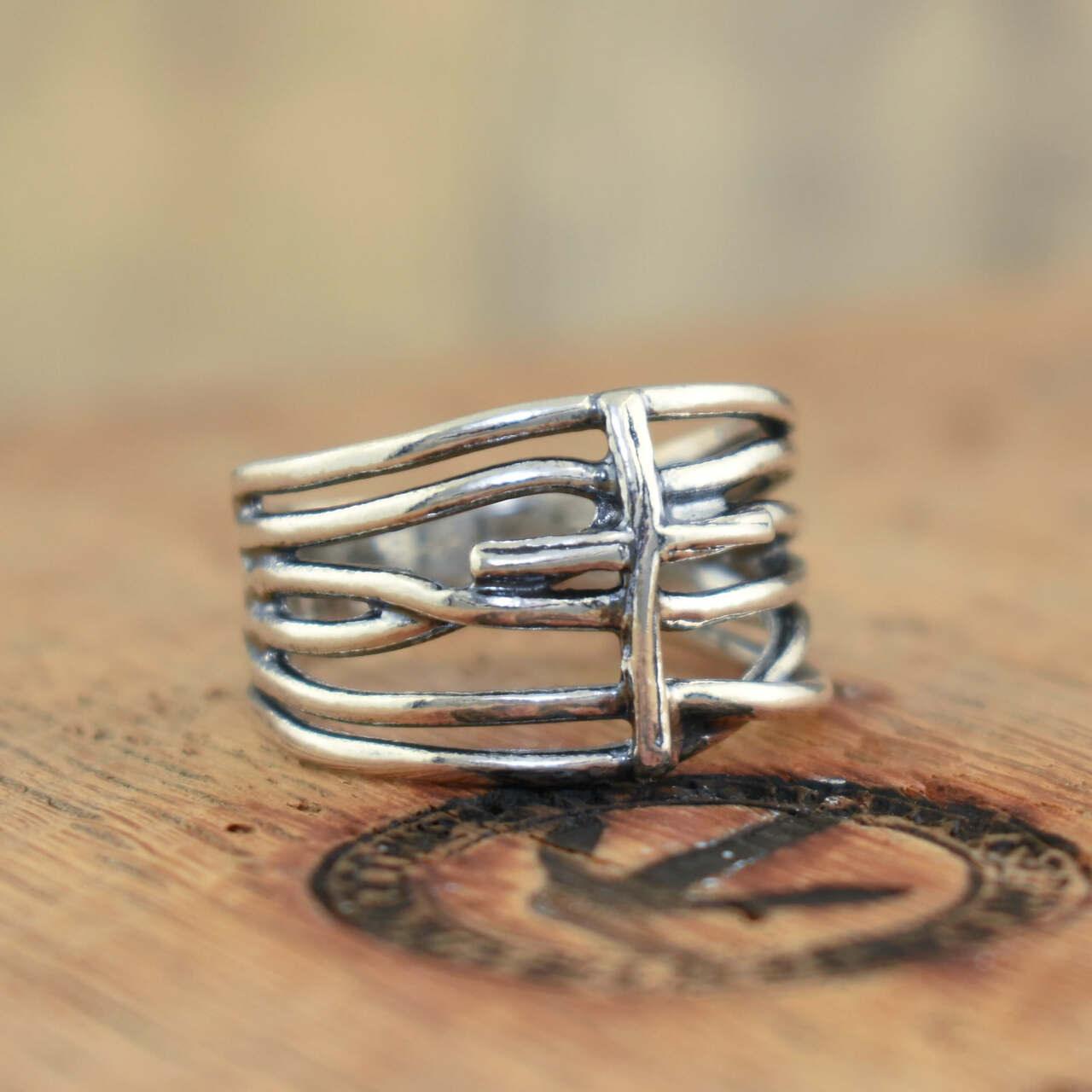 .925 handcrafted sterling silver Through It All Ring