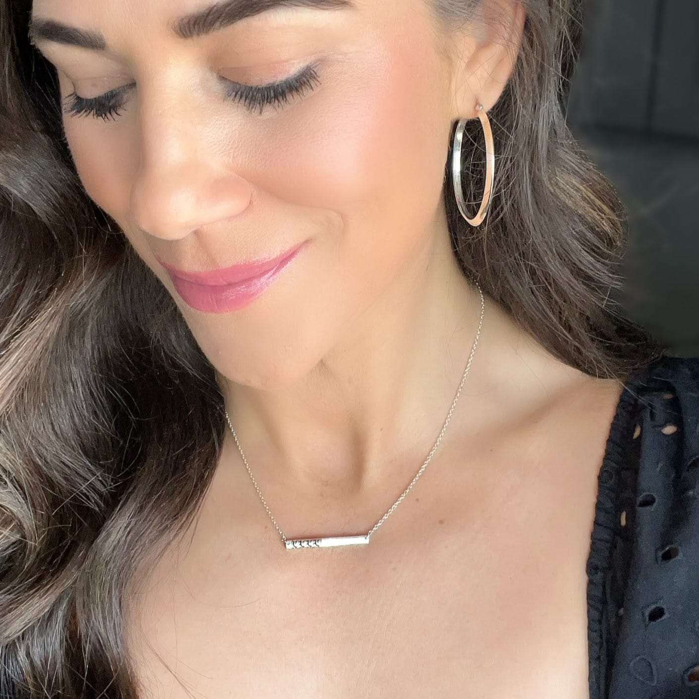 Love Story Necklace paired with Overtly Oval Hoop Earrings