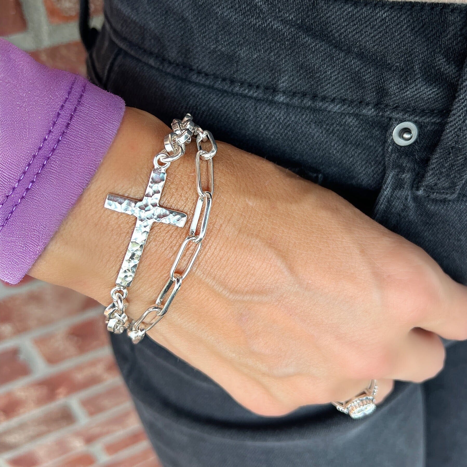 Cherished One Bracelet stacked with Silver Creek Bracelet