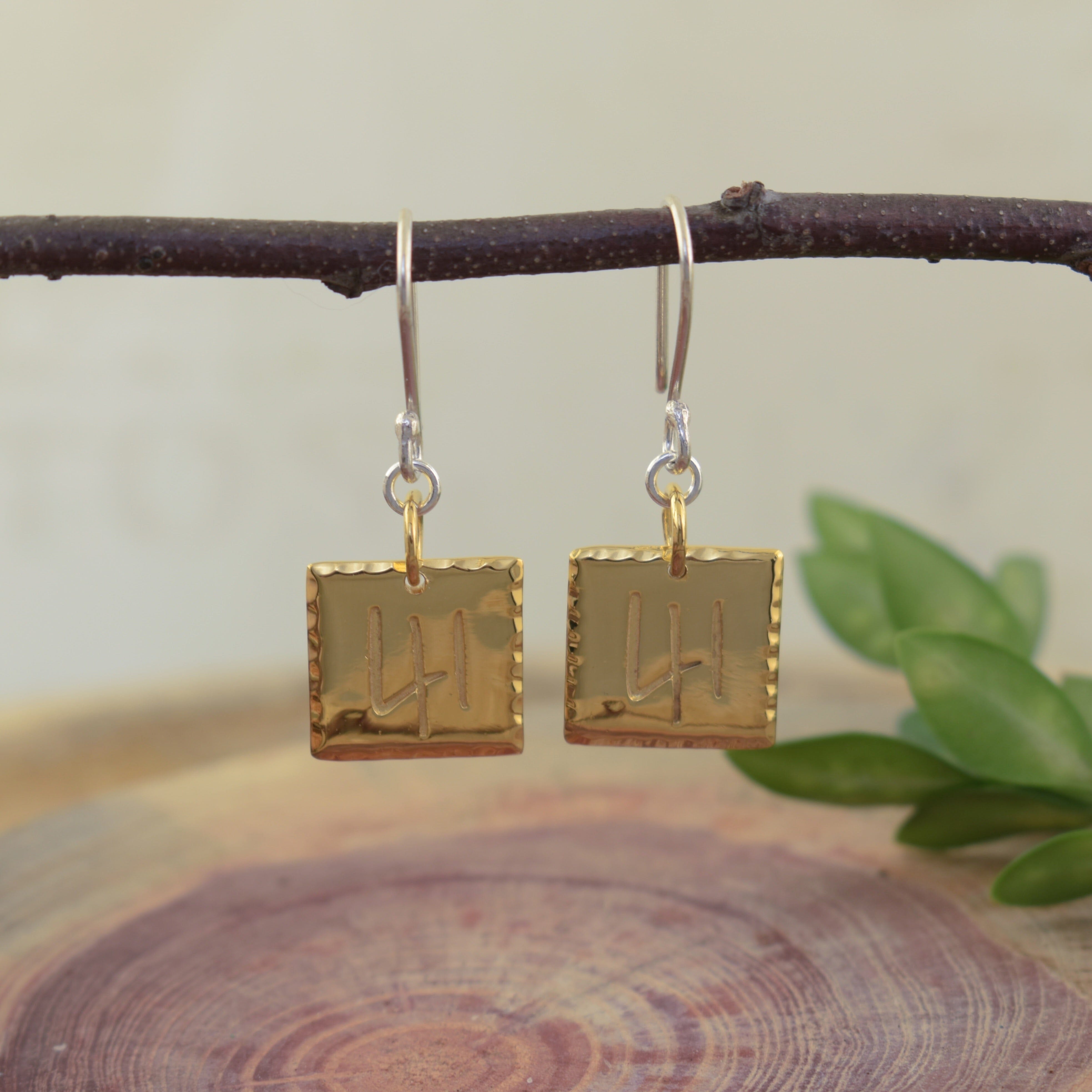 Sterling silver gold plated earrings