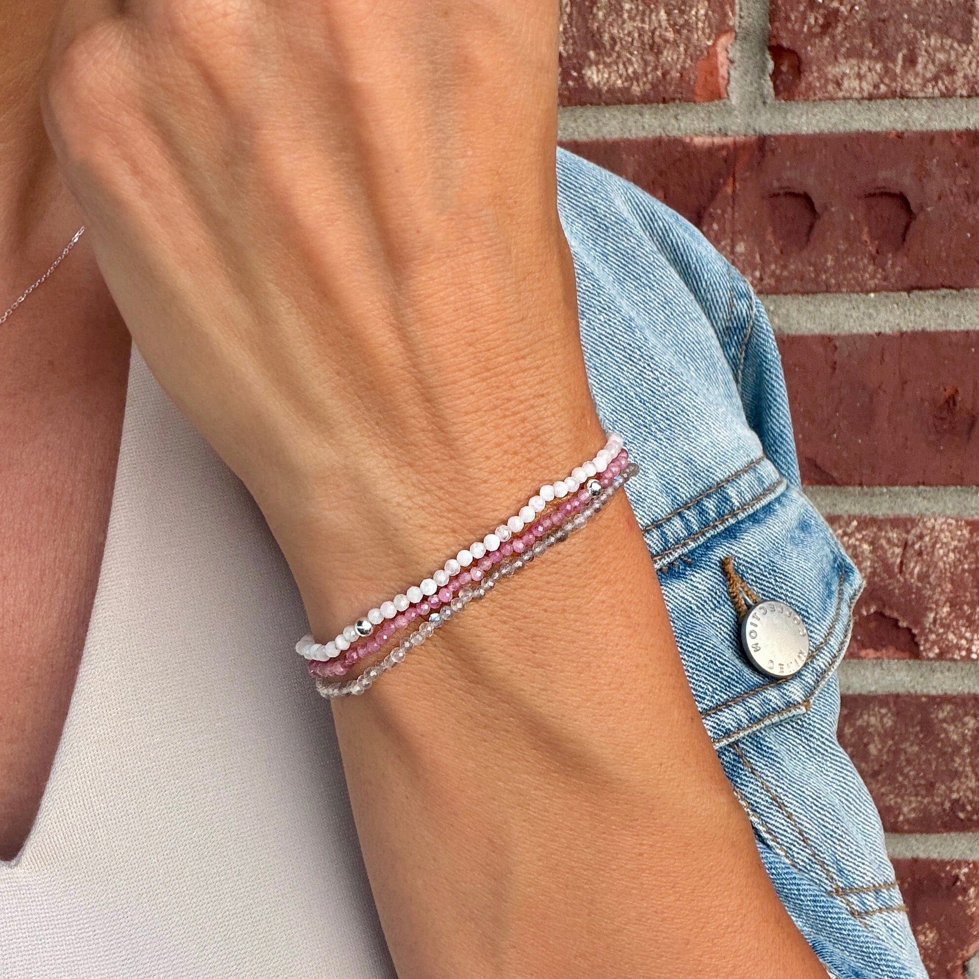 stretch bracelets in various stone colors