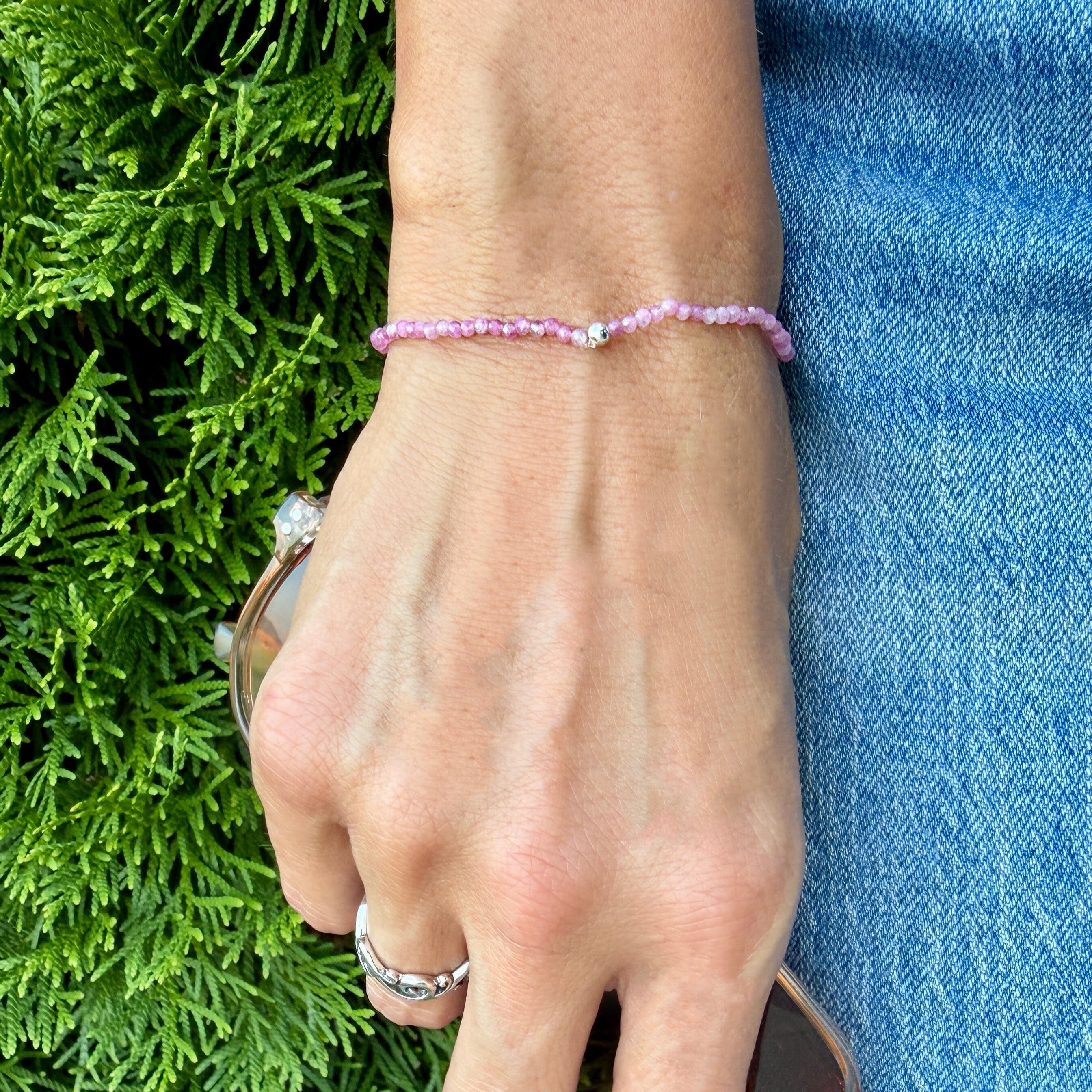 pink tourmaline stretch bracelet