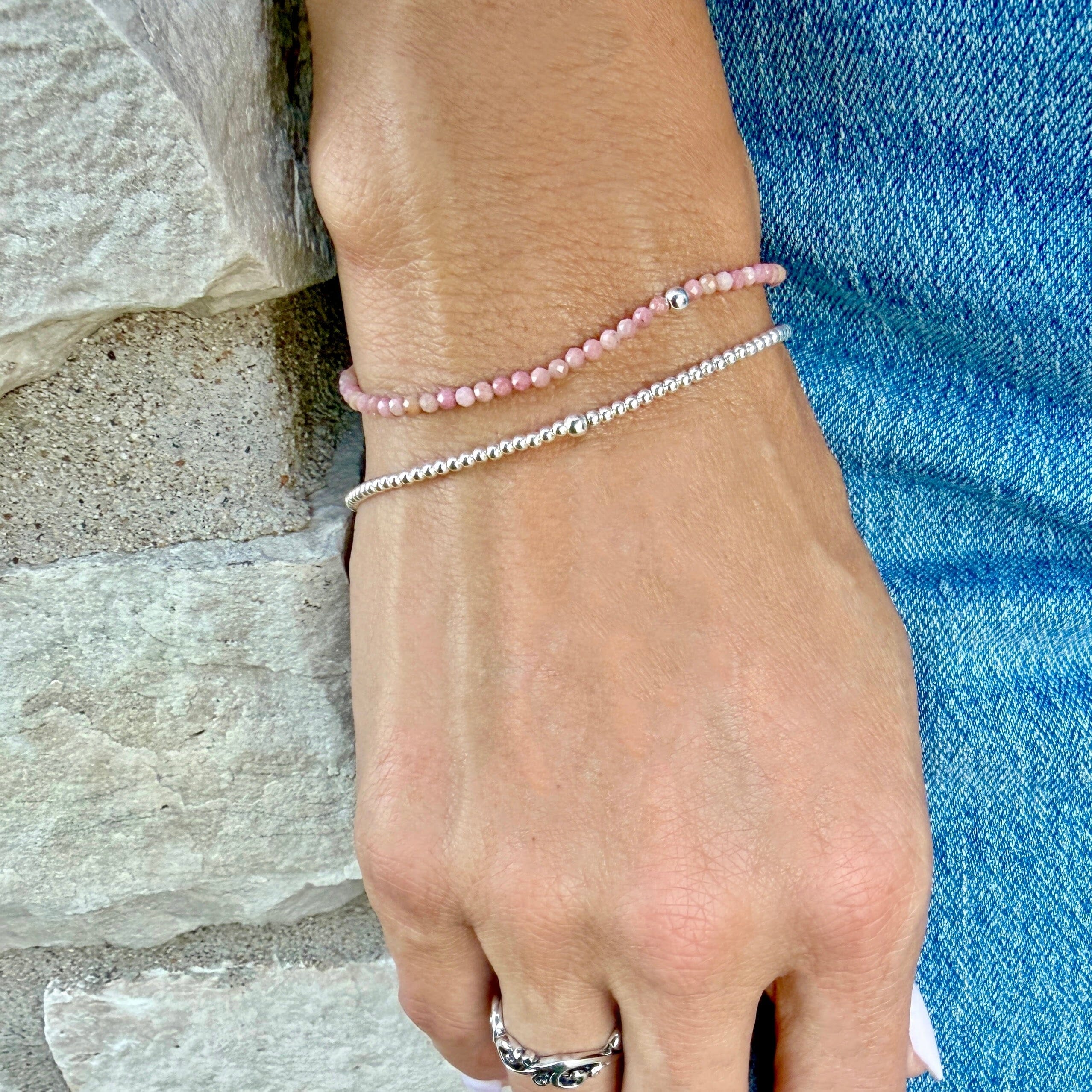 sterling siolver and pink bracelets