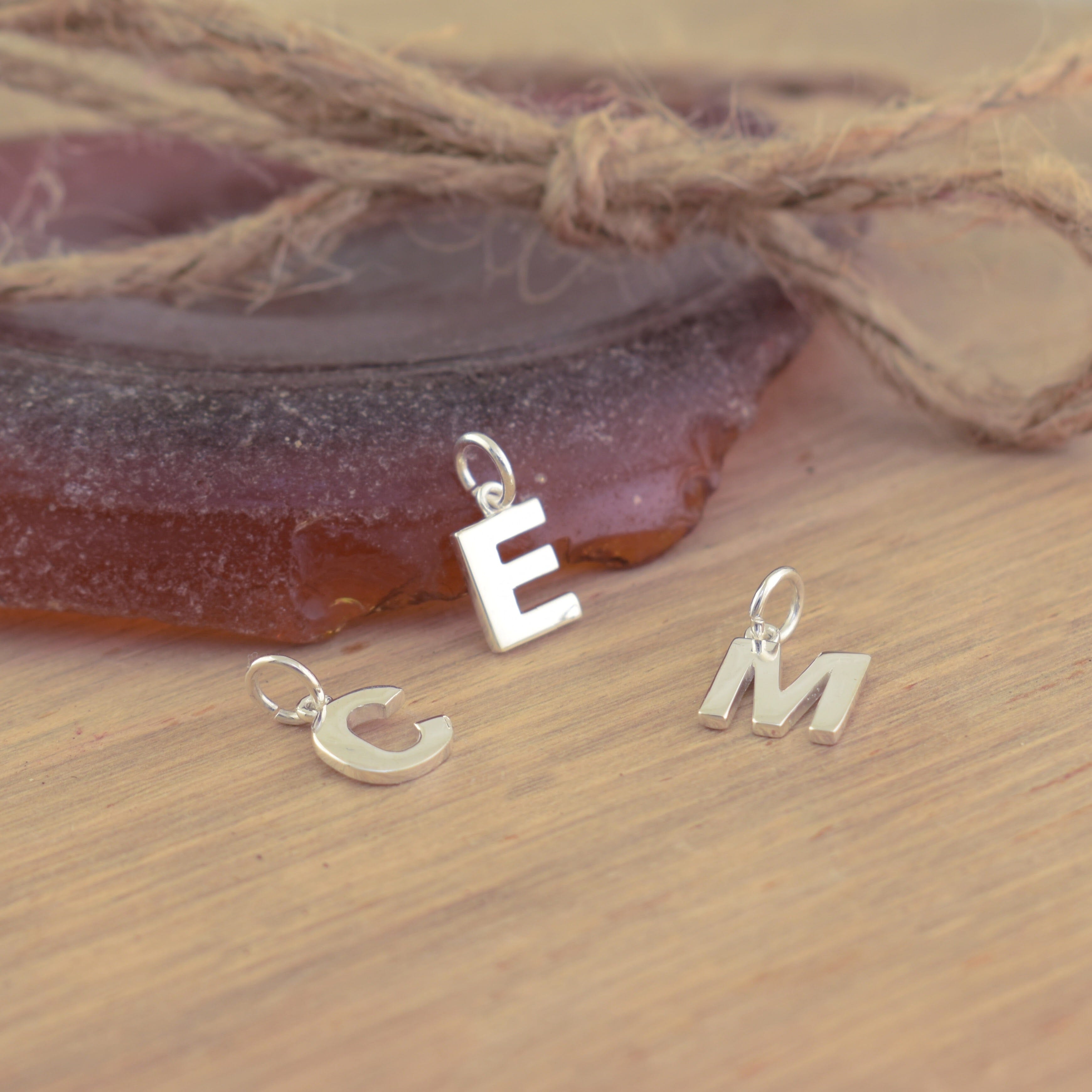Sterling silver pendant initals 