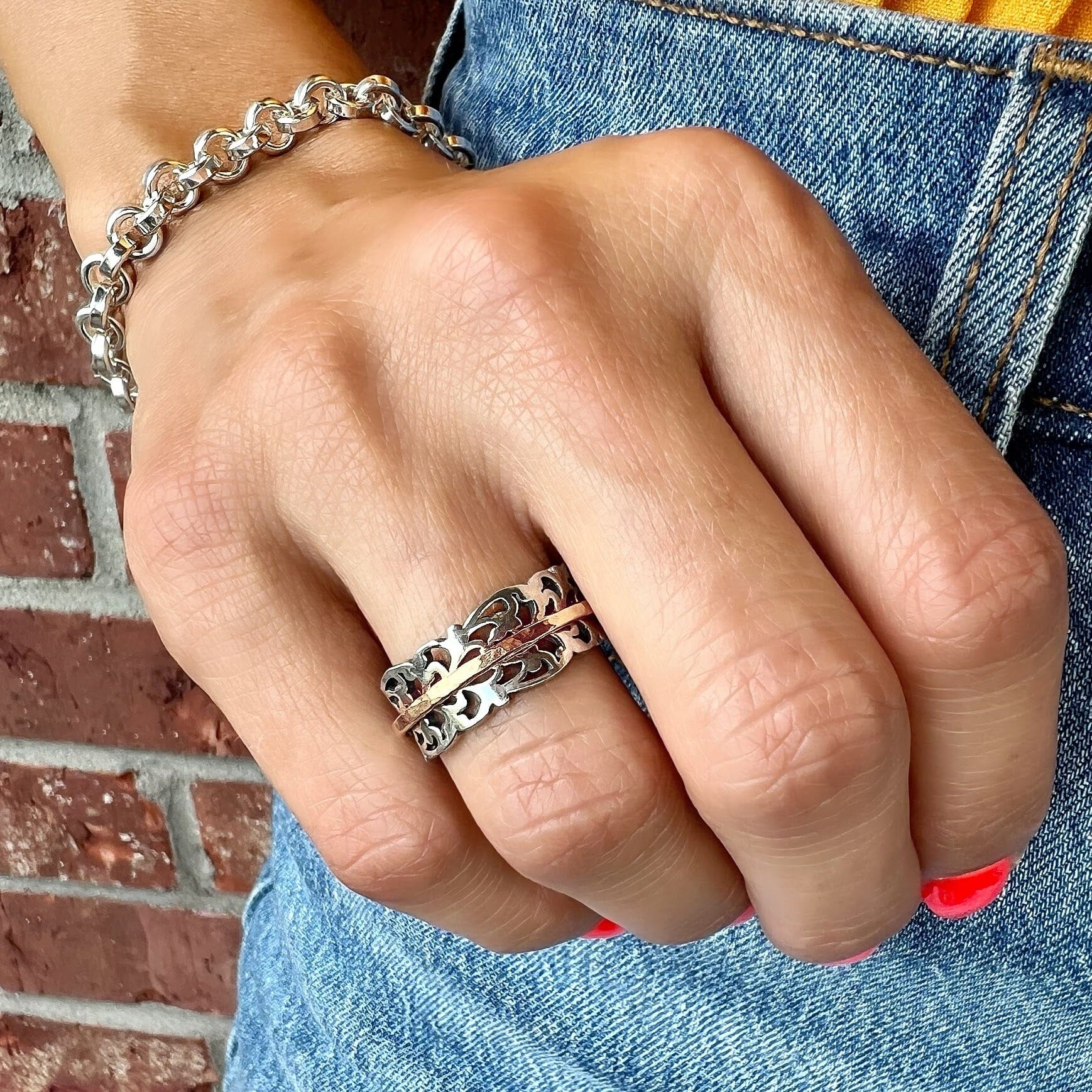 Gold Filled Rings - Filigree Ring Silver – Inspiranza Designs