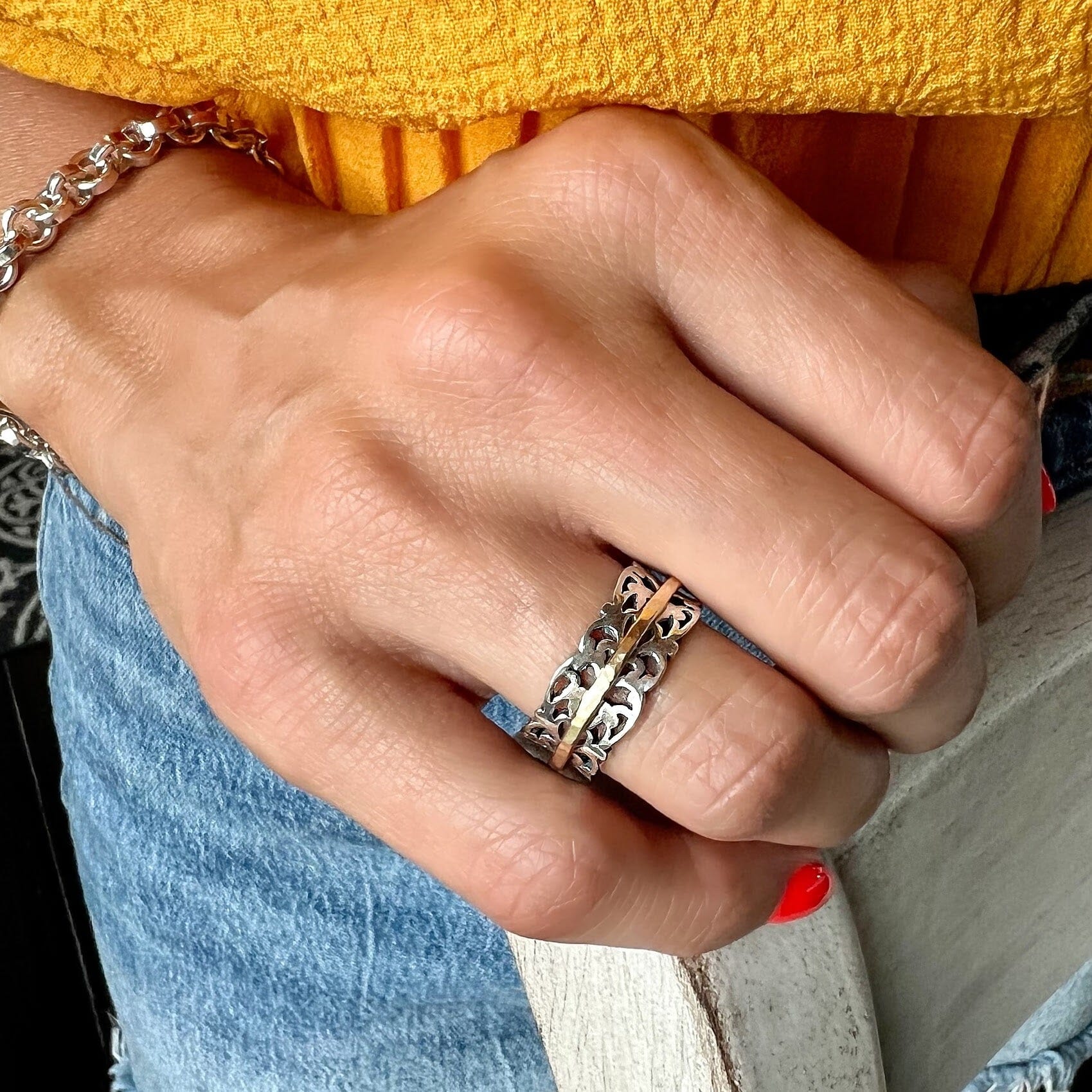 Gold Filled Rings - Filigree Ring Silver – Inspiranza Designs