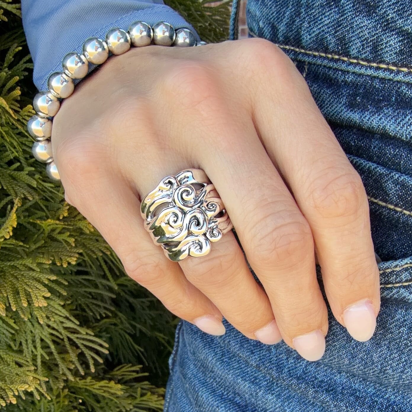 chunky silver electroform ring